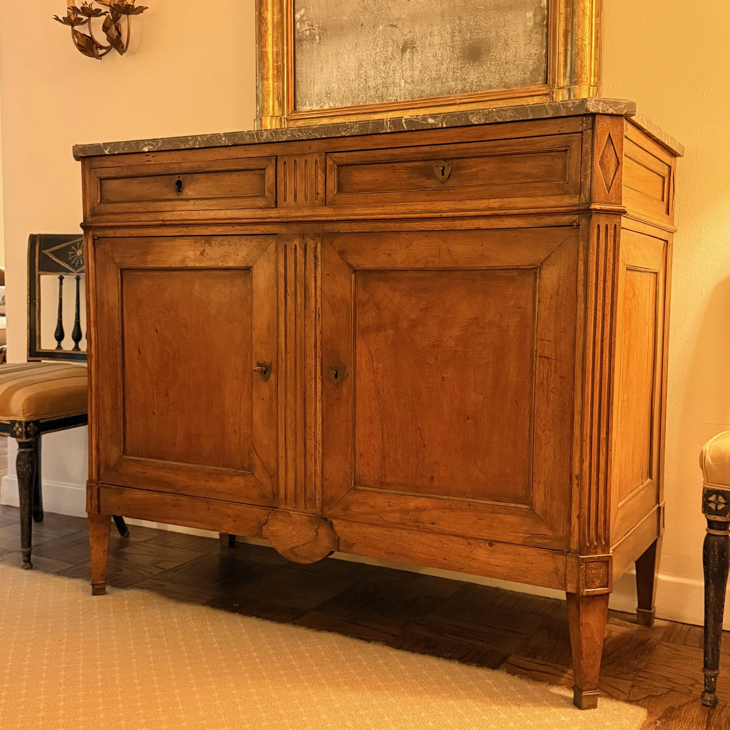 Miller and Arney Directoire Marble Top Server, ca. 1800