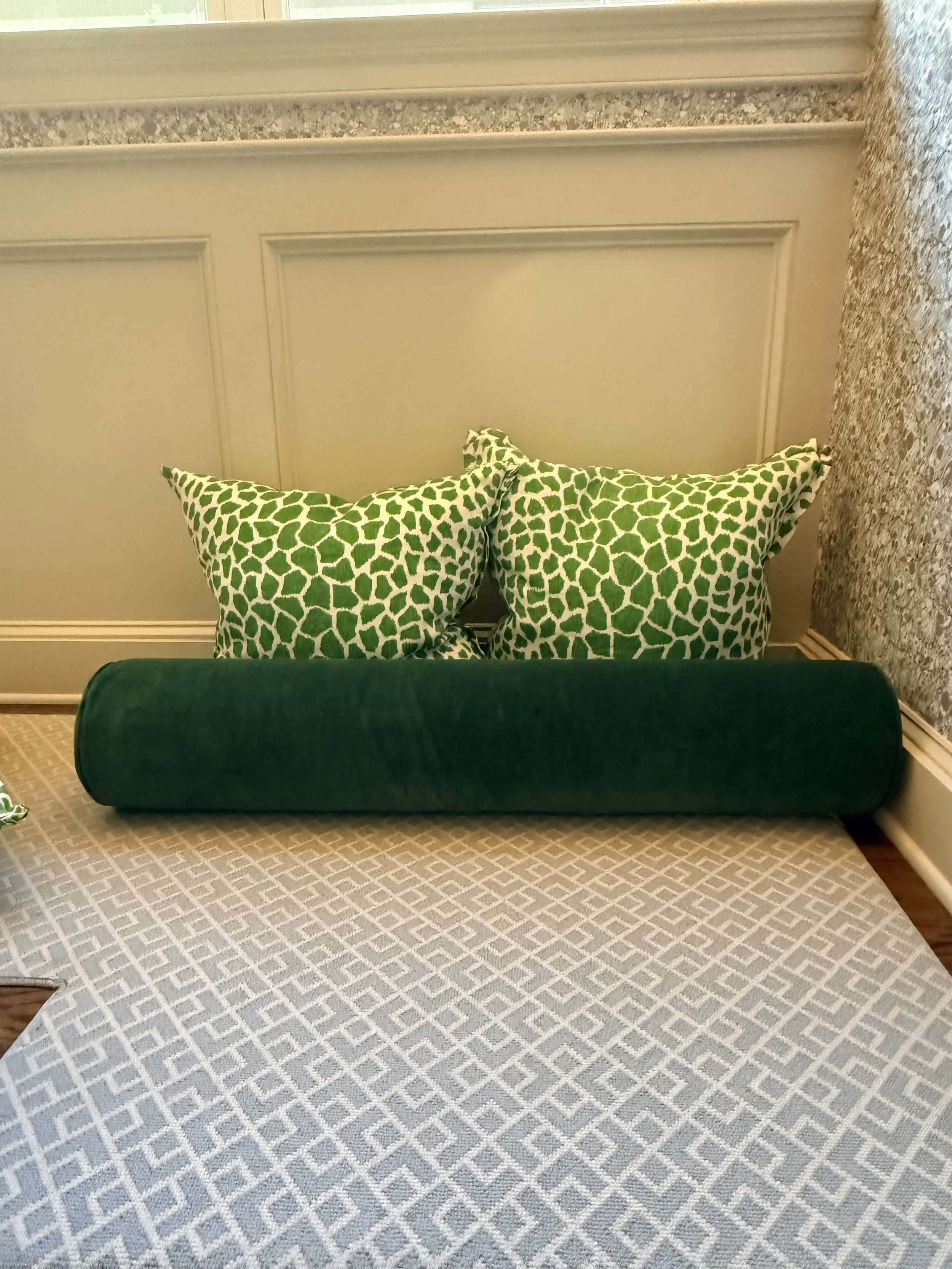 Emerald Green Velvet Bolster