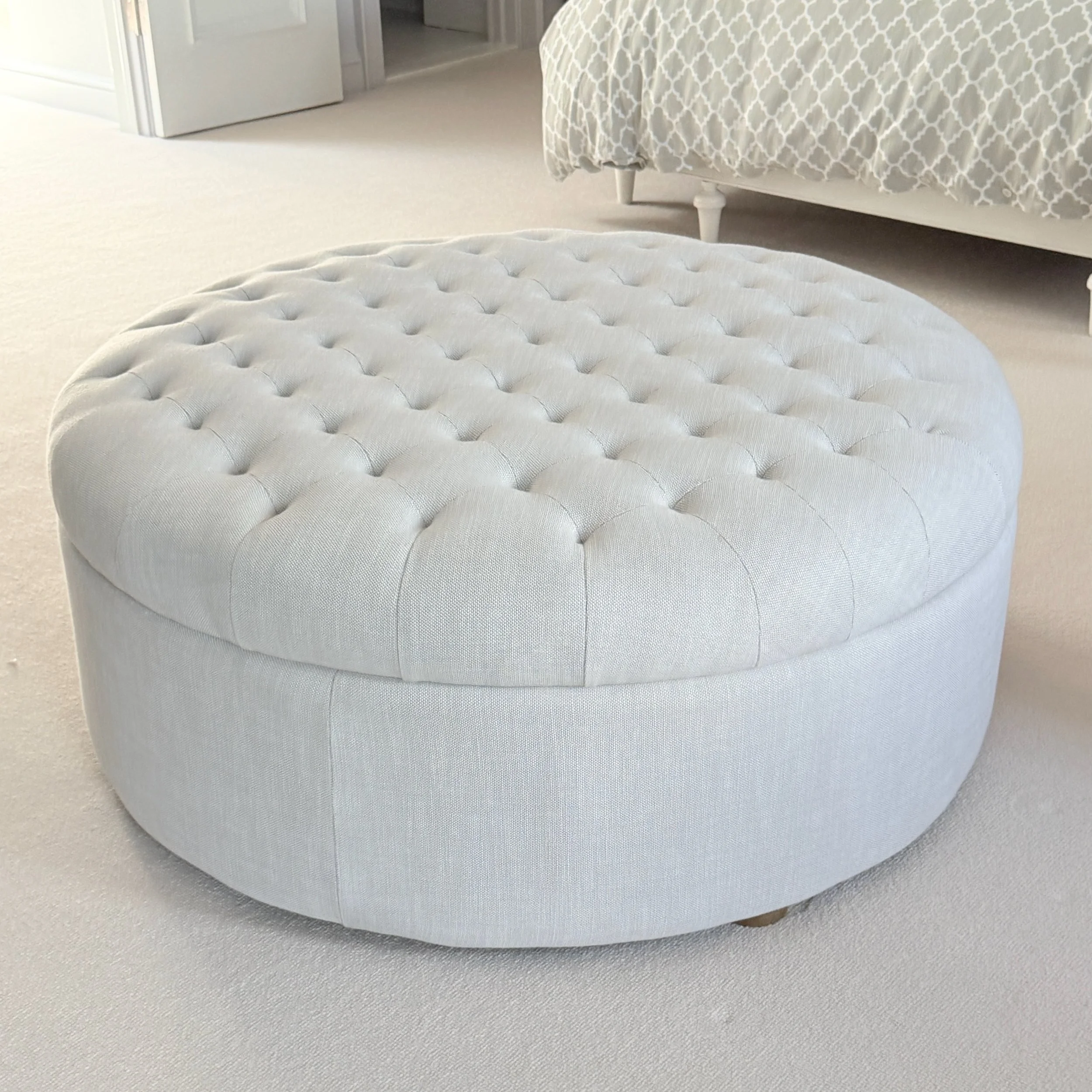 Large Tufted Storage Ottoman