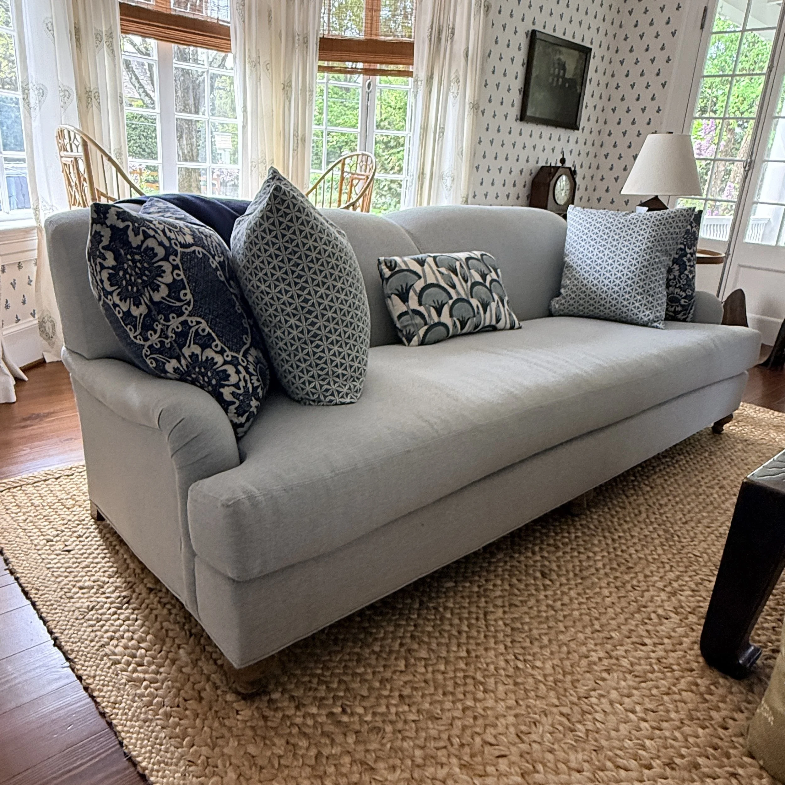 Taylor King Blue Bench Seat Sofa  