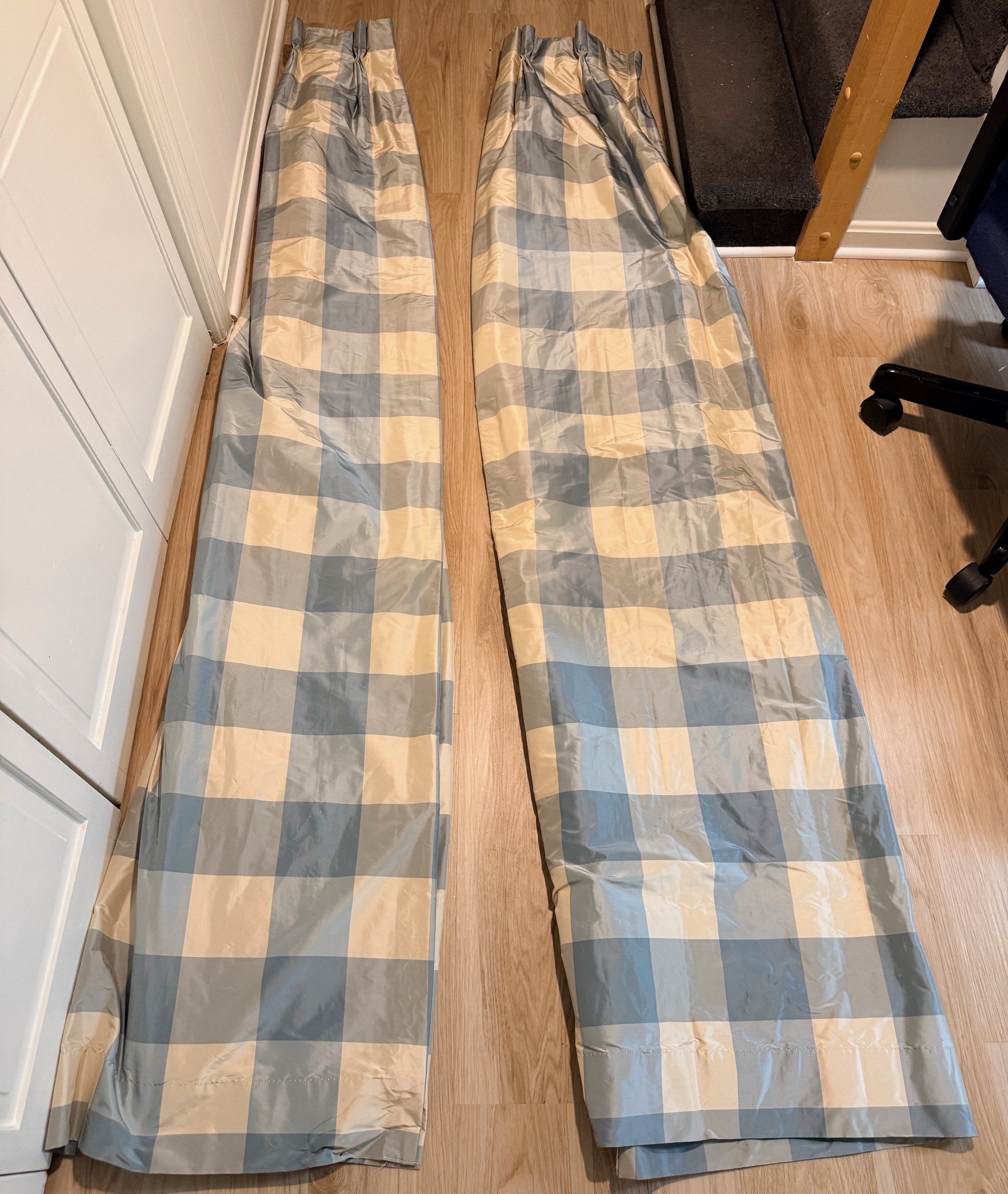 Pair of Blue Checked Kellogg Panels