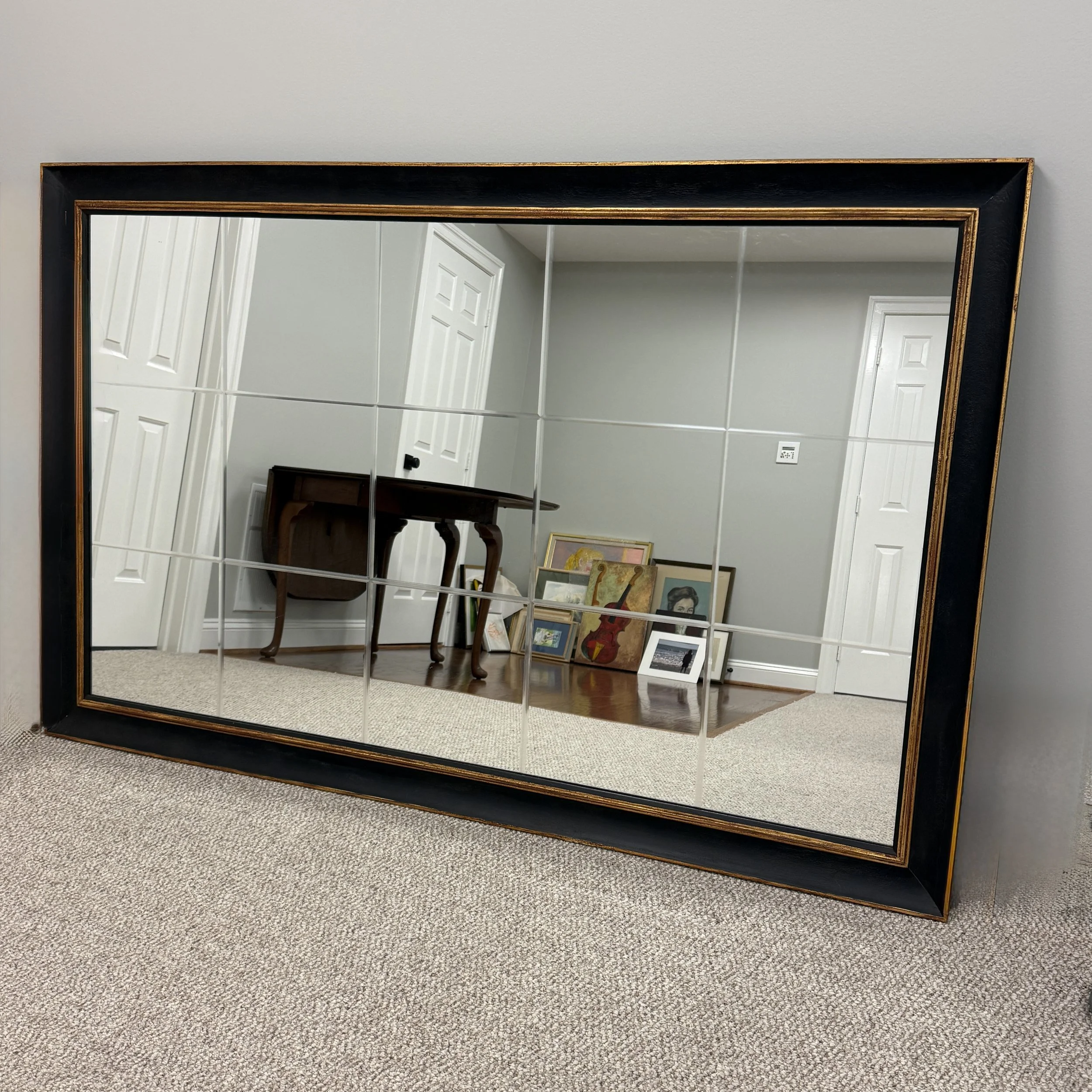 Vintage Chelsea House Lawing Mirror in Black and Gold