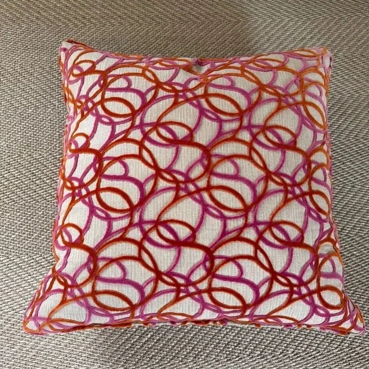 Pink and Orange Circle Pillow - NASHVILLE