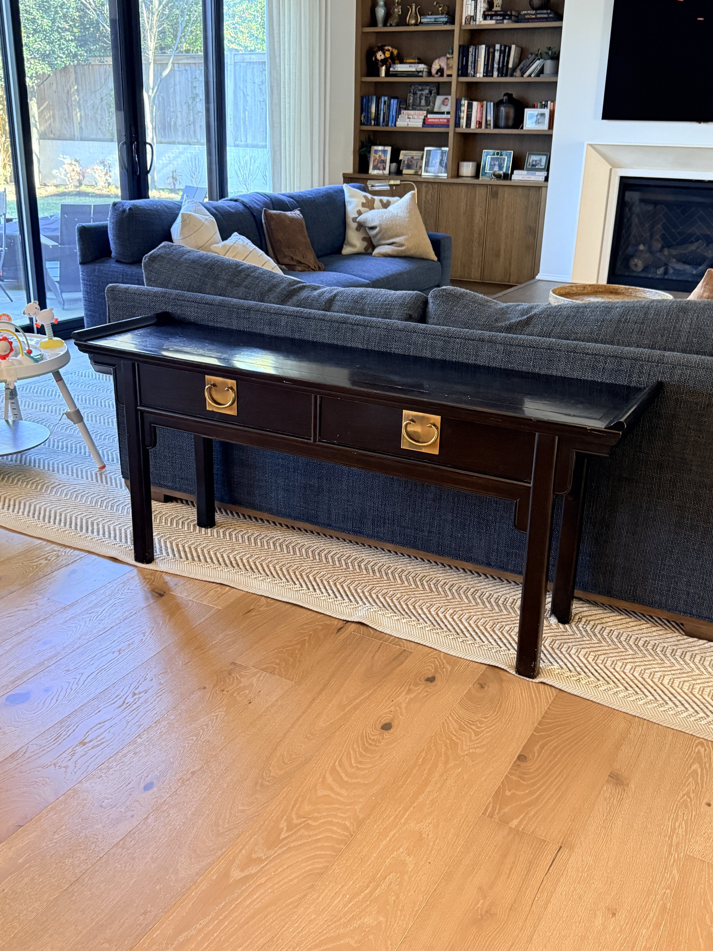 Century Furniture Black Lacquered Chin Hua Console Table