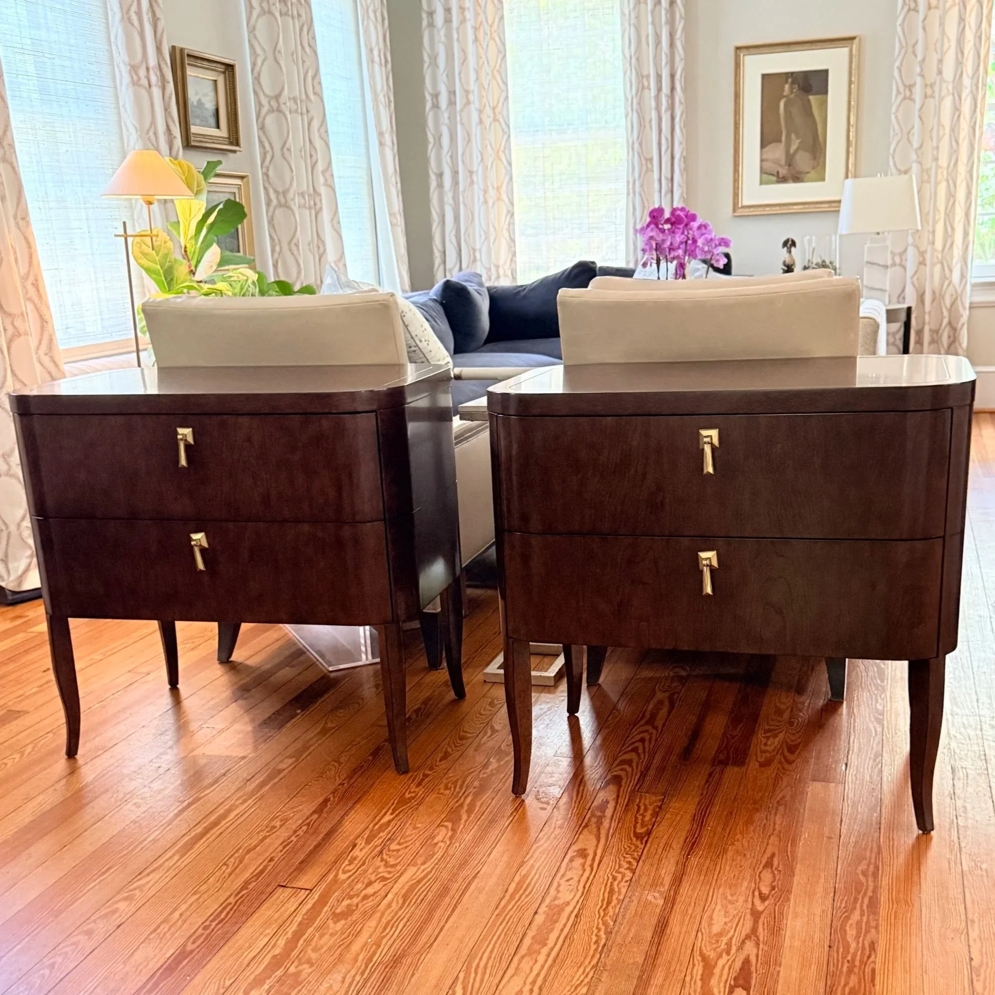 Pair of Woodbridge Furniture Pearl Bedside Chests
