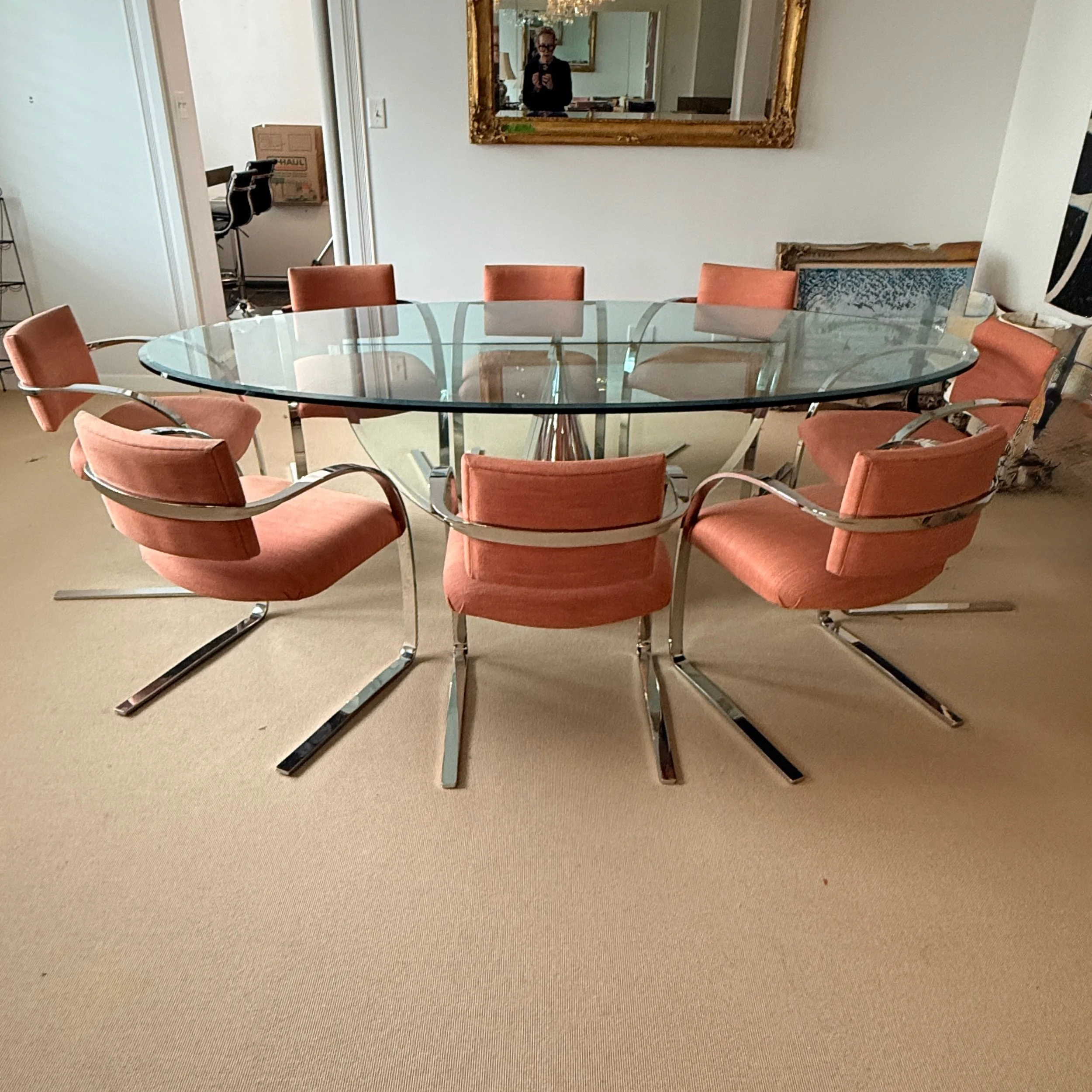 Mid Century Brueton Dining Room Set with 8 Chairs