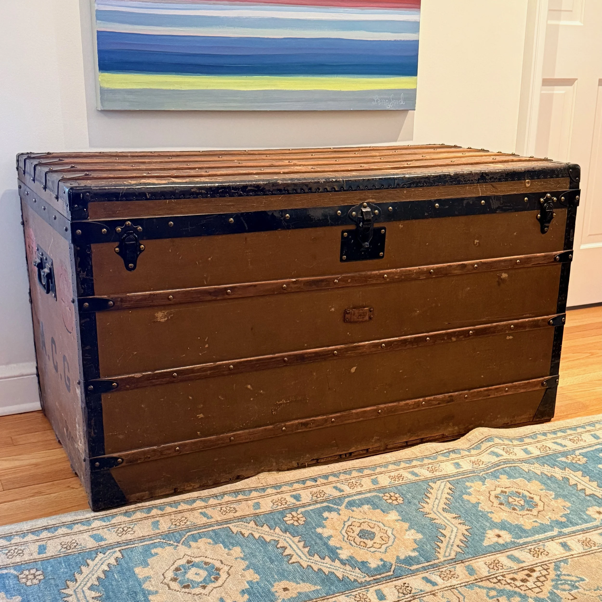 Antique Goyard Steamer Trunk 