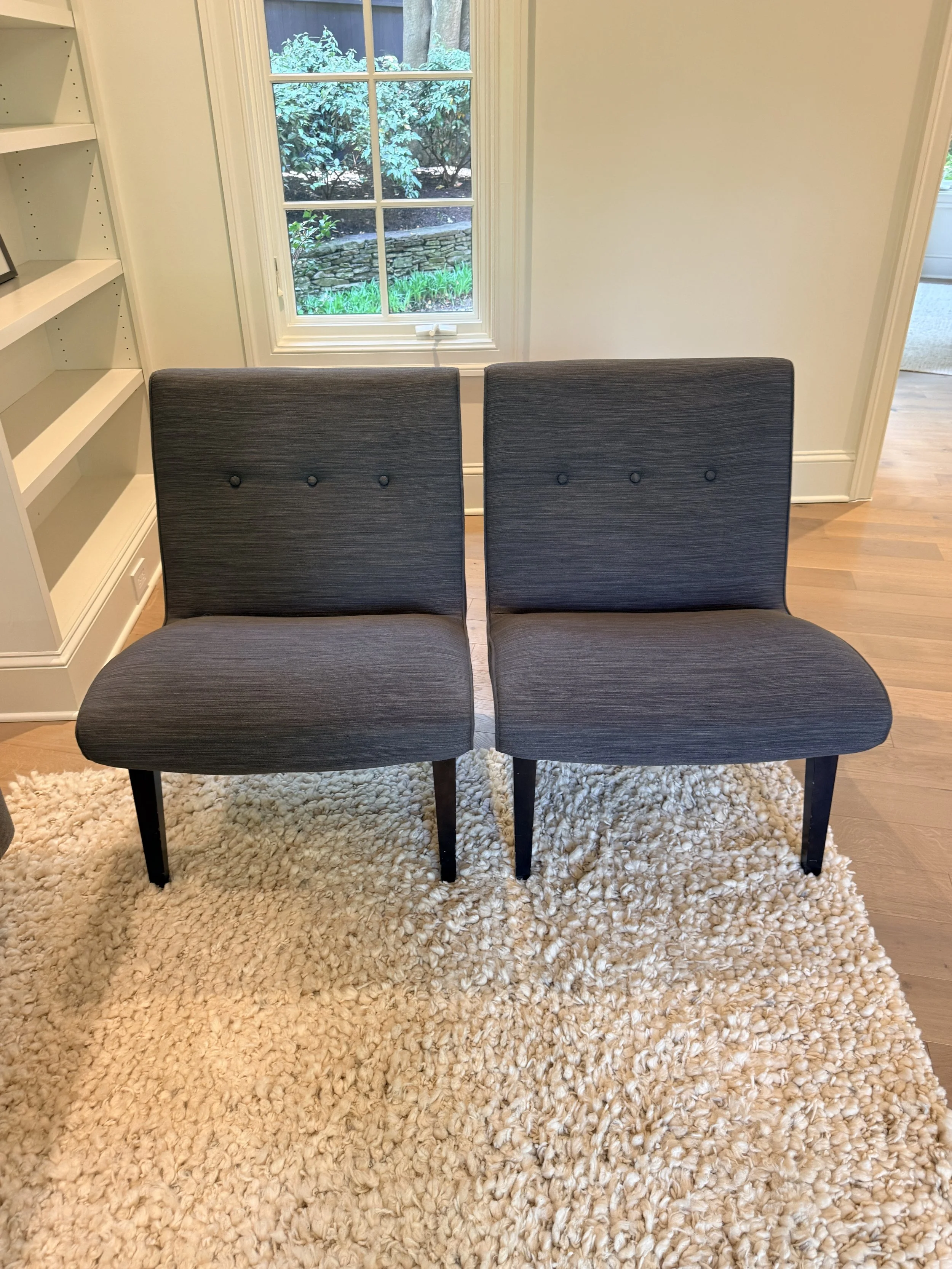 Pair of Room & Board Delia Armless Chairs