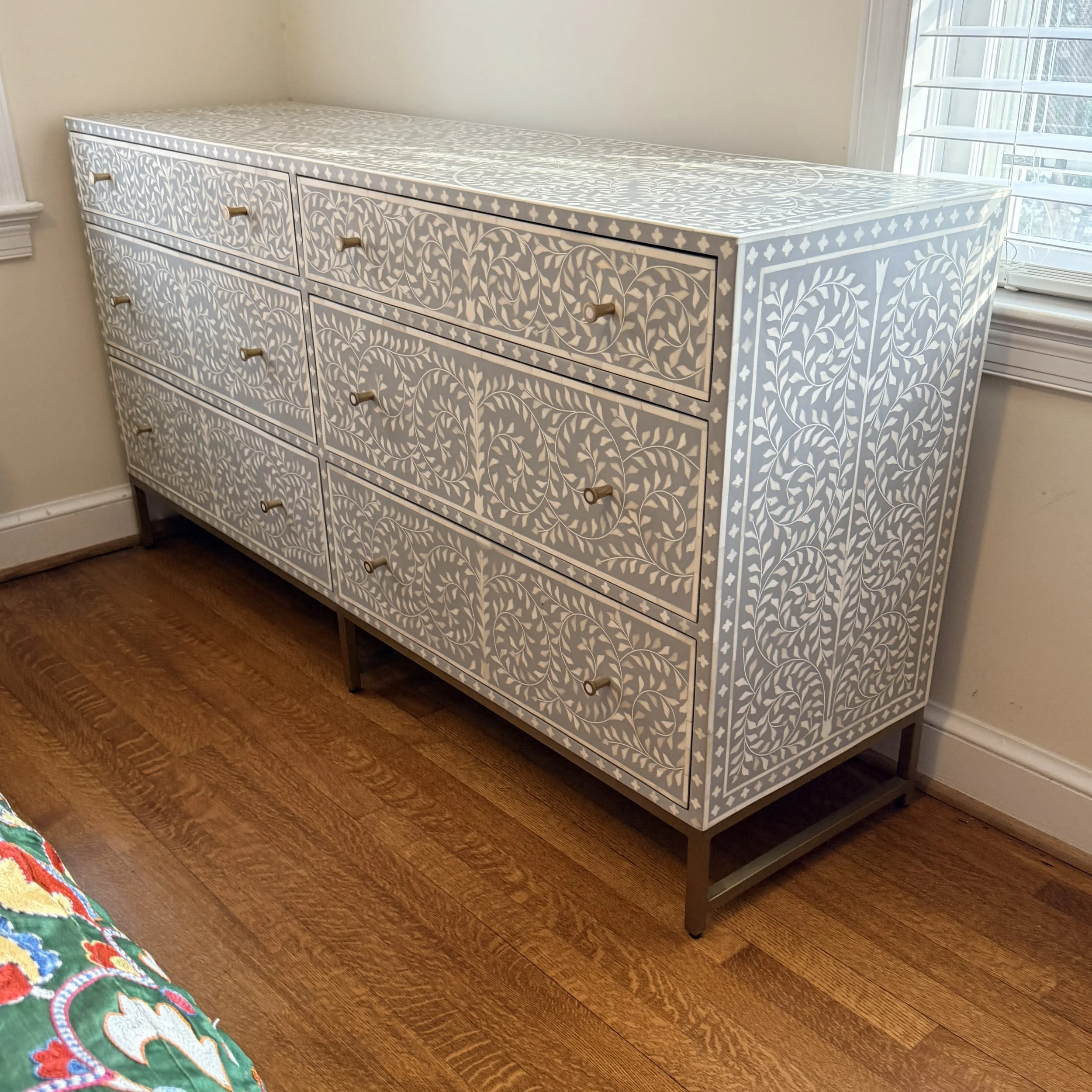Anthropologie Scroll Vine Inlay Dresser