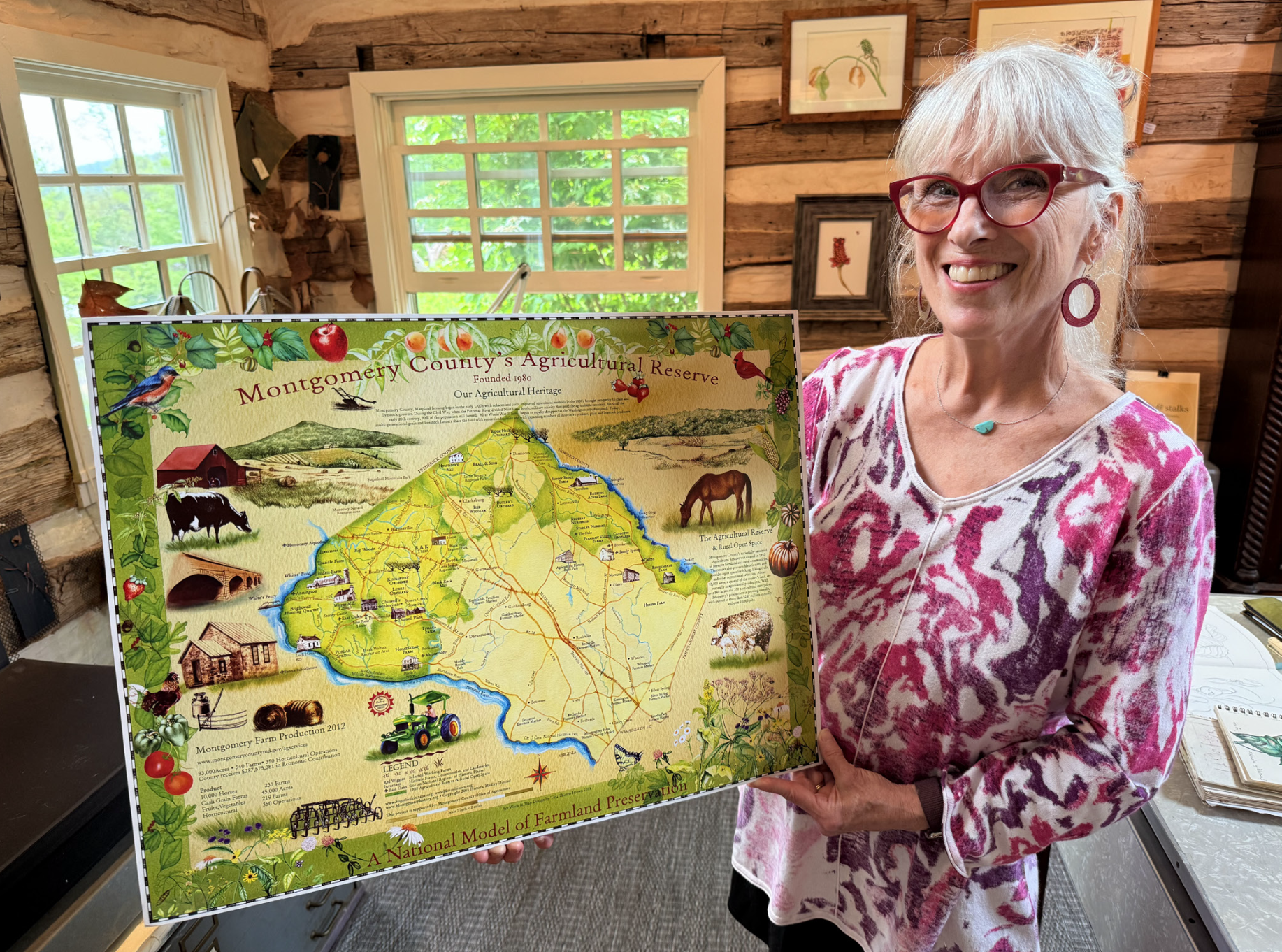 Plenty Magazine, "You can thank Tina Brown for the illustrated map of the 93,000-acre Agricultural Reserve with its iconic heritage sites, farms and farm animals depicted. 'The book and the map I created for the Ag Reserve are natural extensions of m