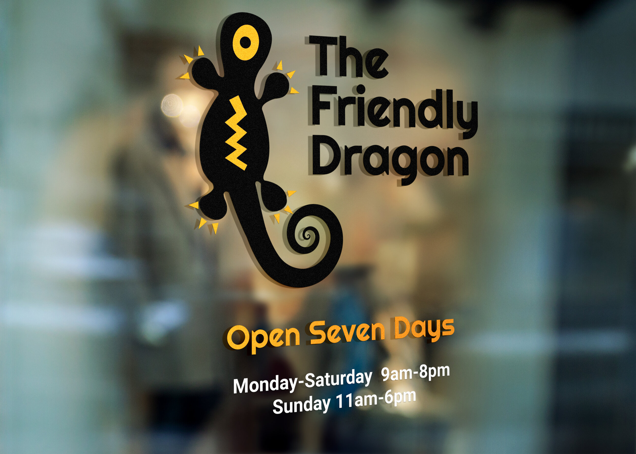 I was inspired by my own pet bearded dragon to create this brand because I have a difficult time finding certain supplies for him. I chose the colour orange because it is a passionate colour, and the Friendly Dragon is passionate about pet reptiles.
