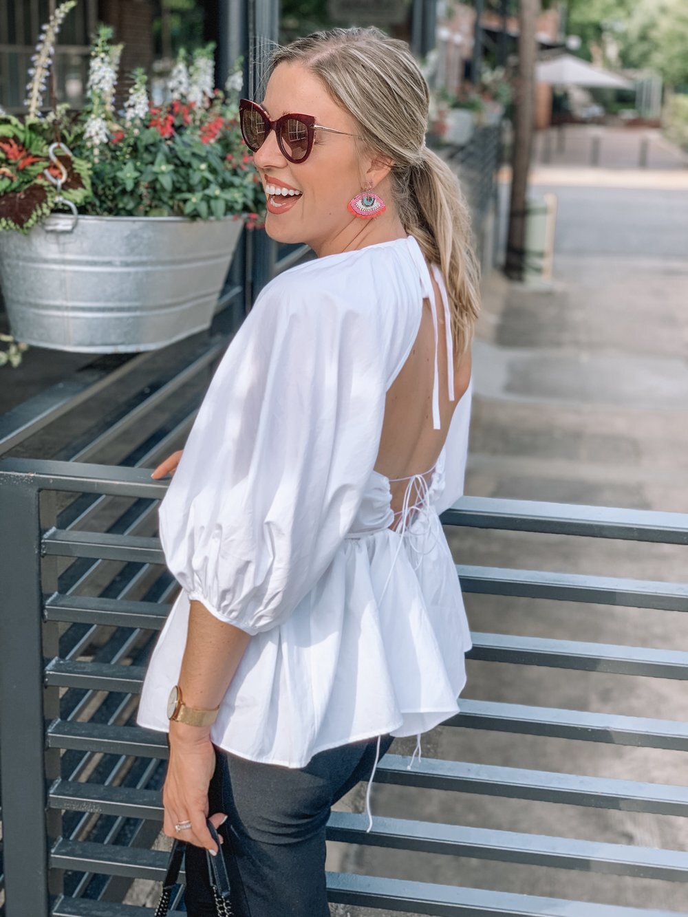 Fashion Tops Blouse Tops H&M Blouse Top white casual look 