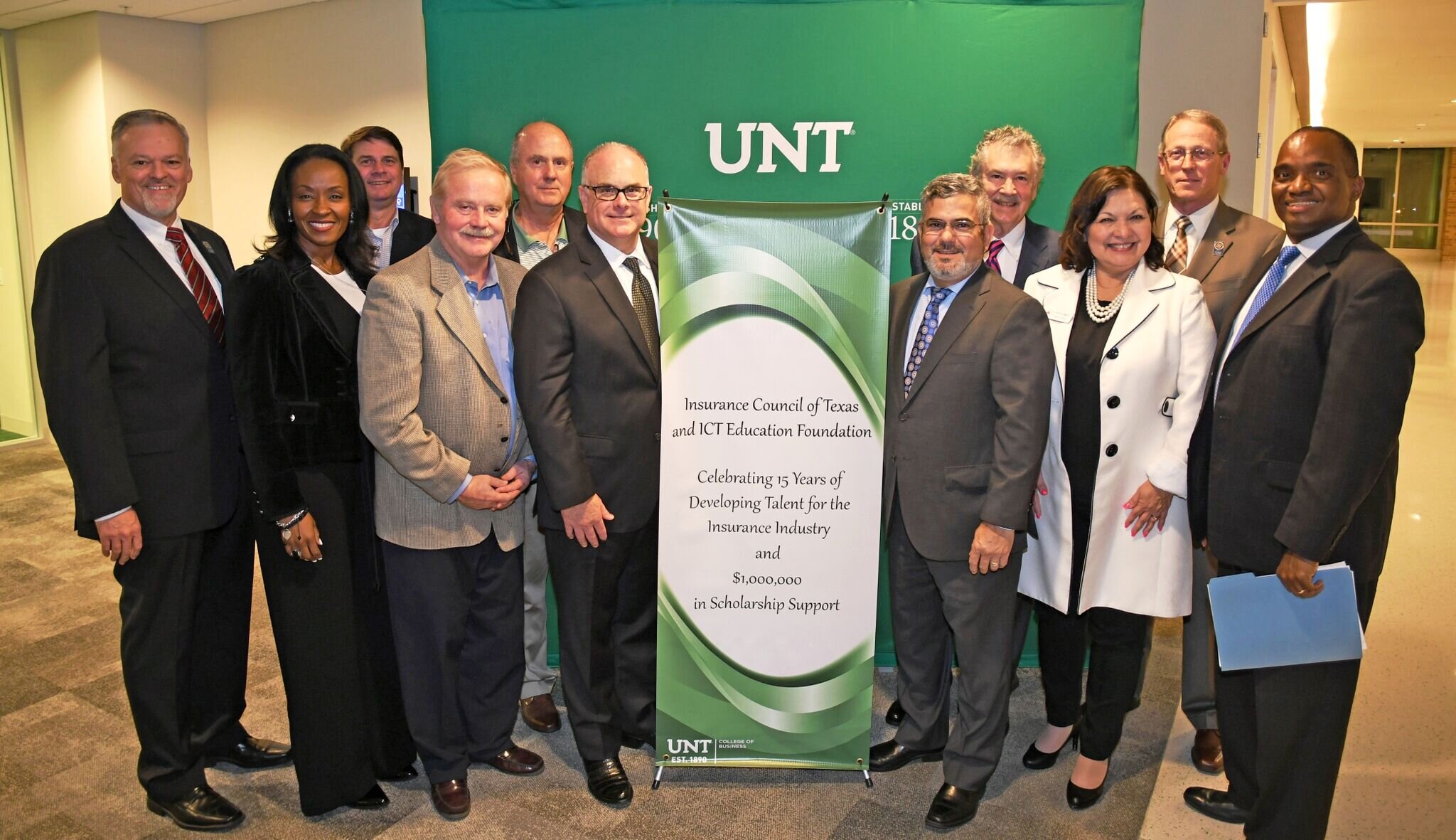  Fall 2018 - Insurance Council of Texas Education Foundation Board, presenting scholarships to students at the University of North Texas.  