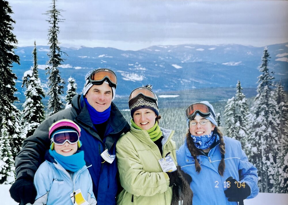  2014 - Meredith, David, Claire and Lauren in Big White, Canada. 