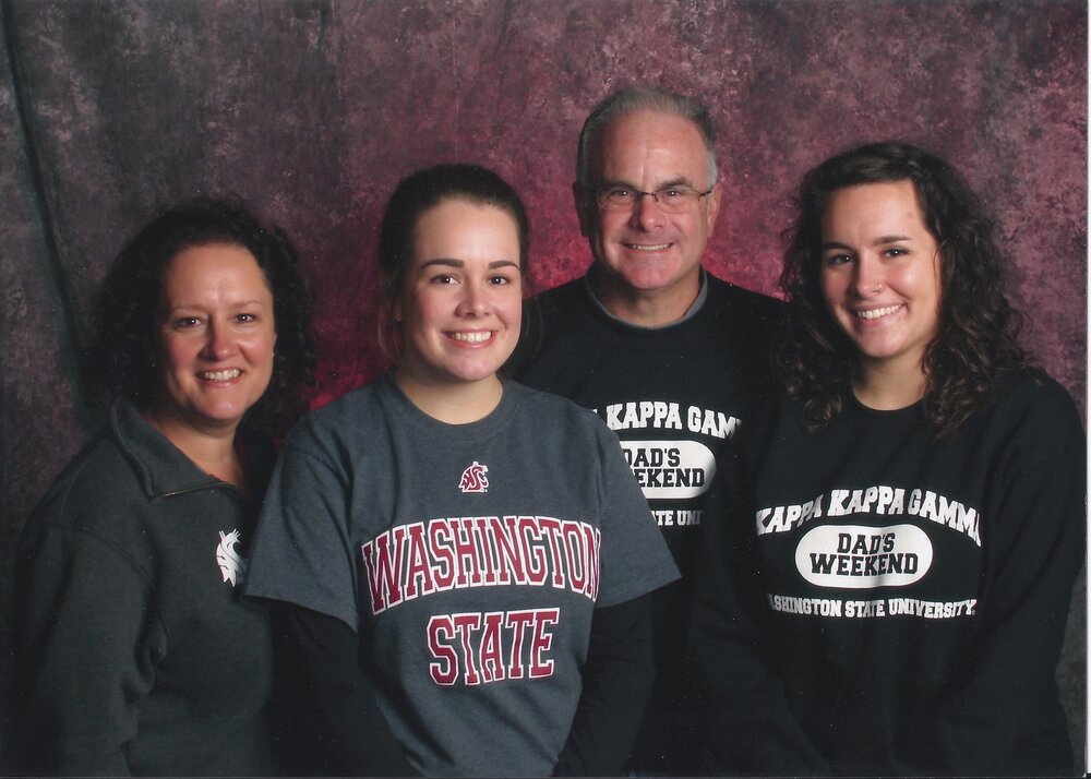  2012 - Claire, Lauren, David and Meredith at Washington State University for Dad’s Weekend.  