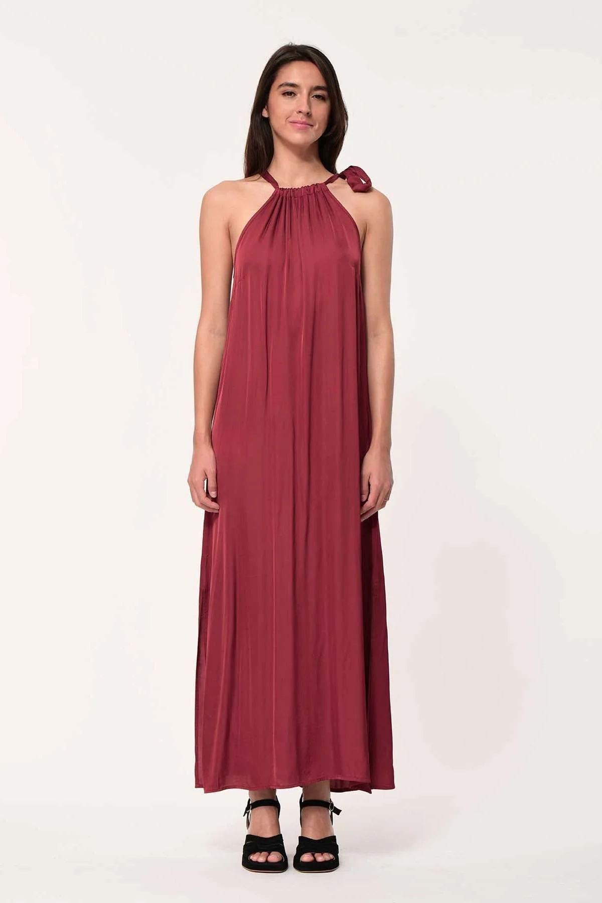 Sleeveless Satin Dress