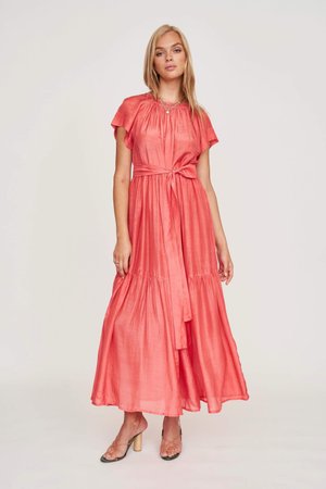 silk cotton dress for women Hand Pleated Column Dress