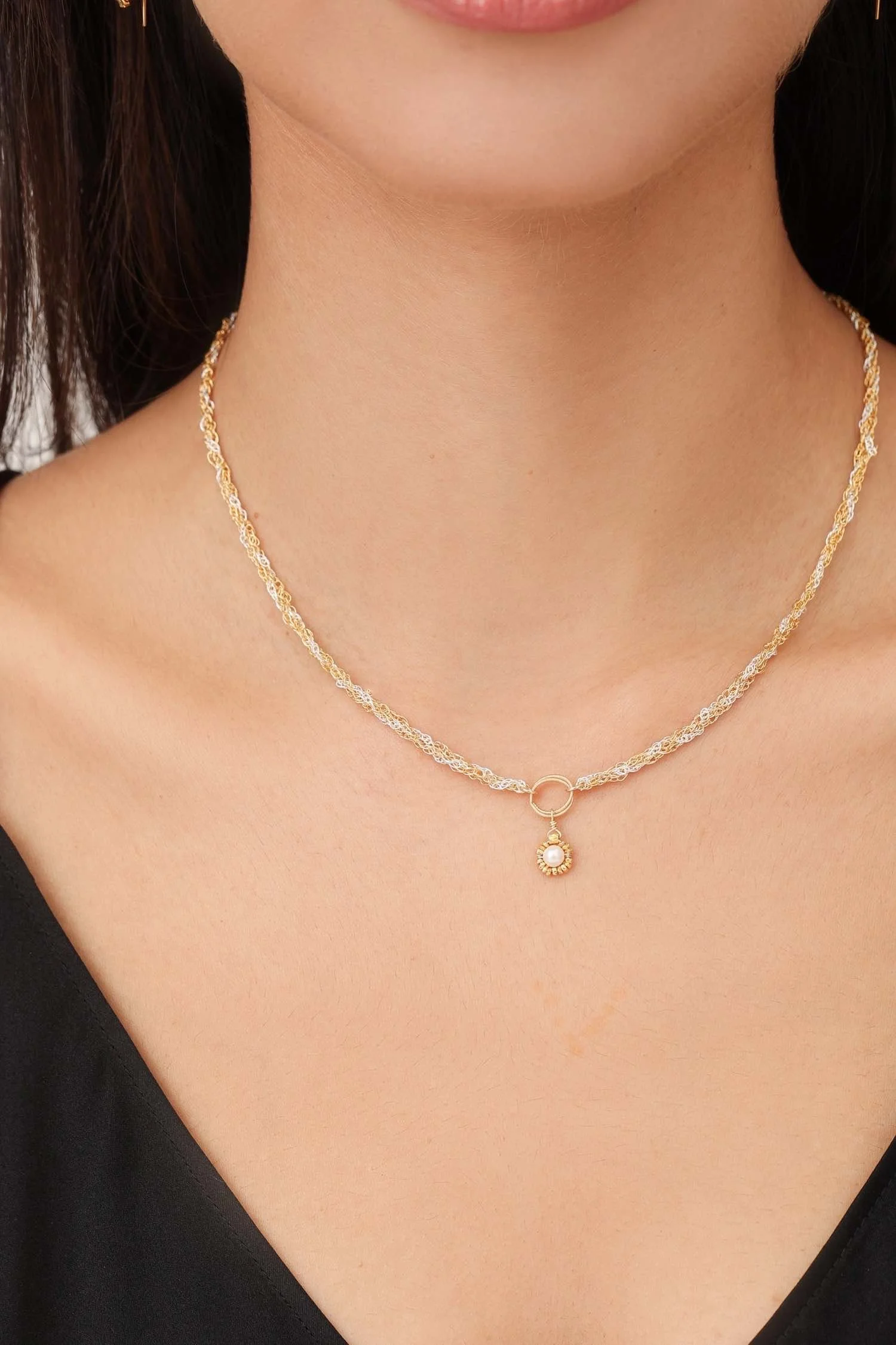 Braided Pearl Necklace