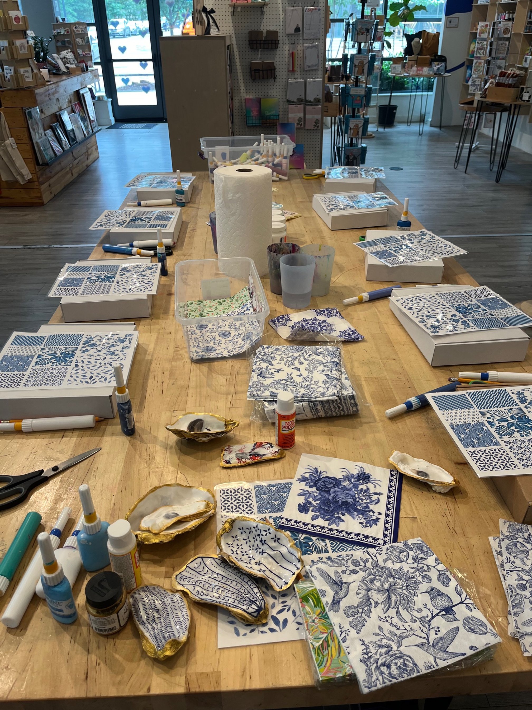 Oyster Paintings and Decoupage