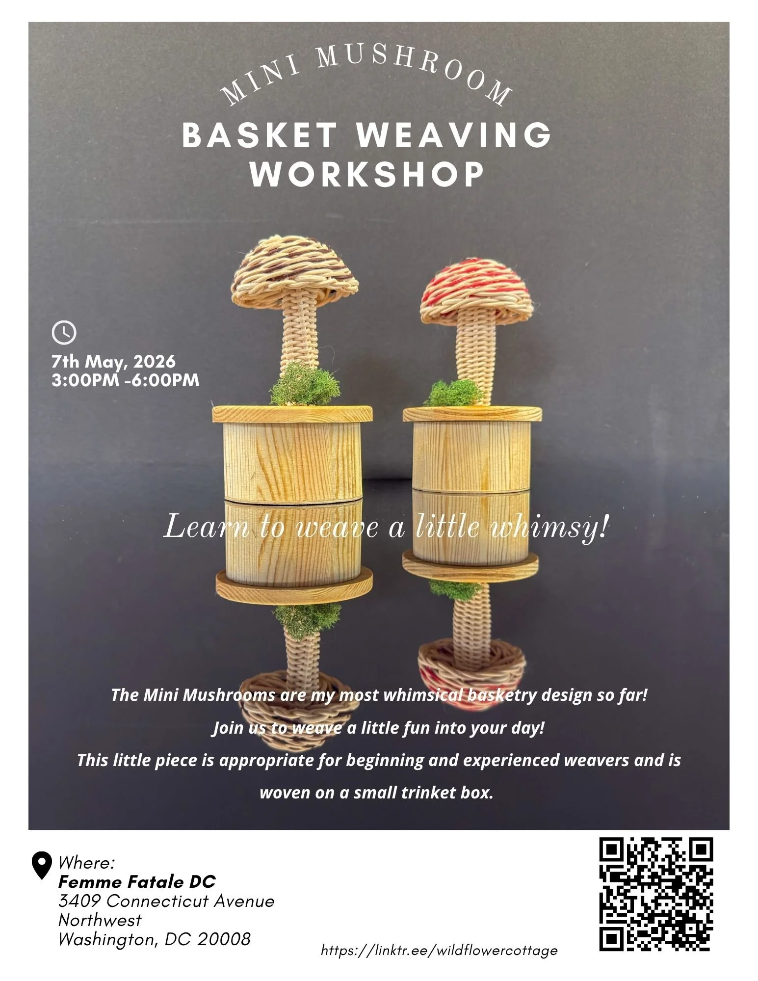 Woven Mini Mushroom Workshop (Trinket Box)