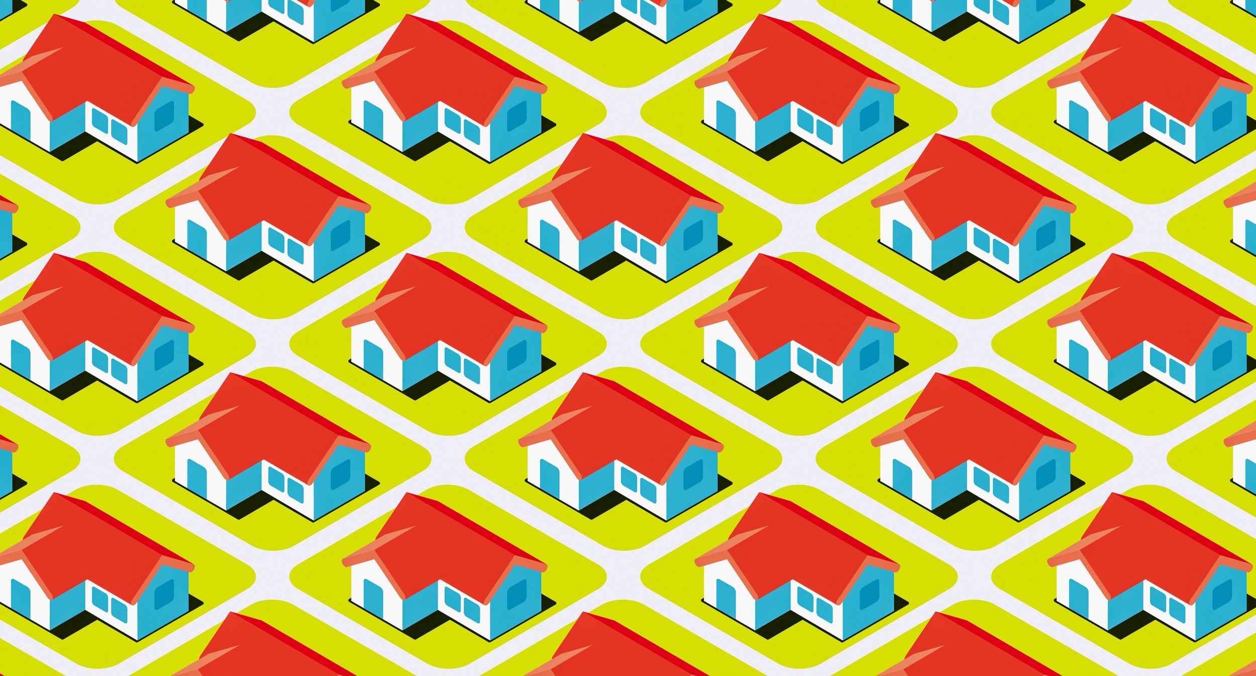 Illustration of identical houses