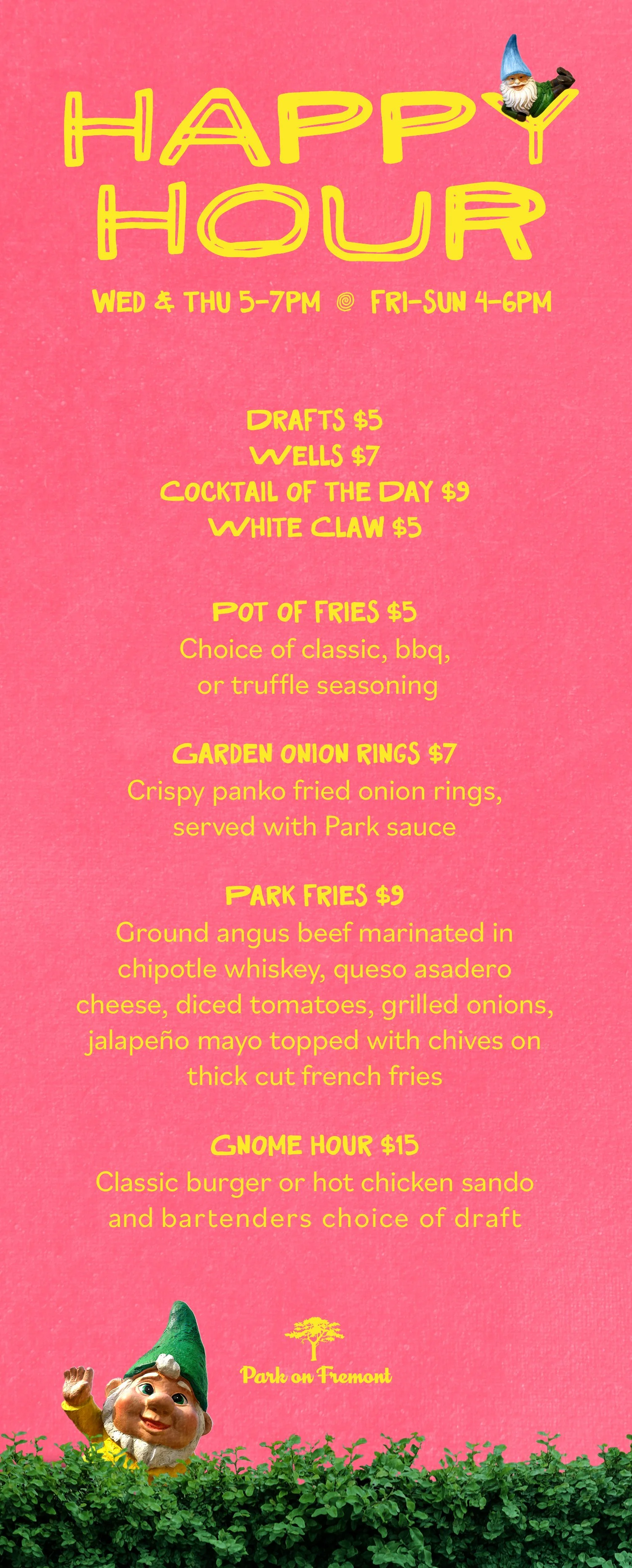 Happy Hour — PARK ON FREMONT