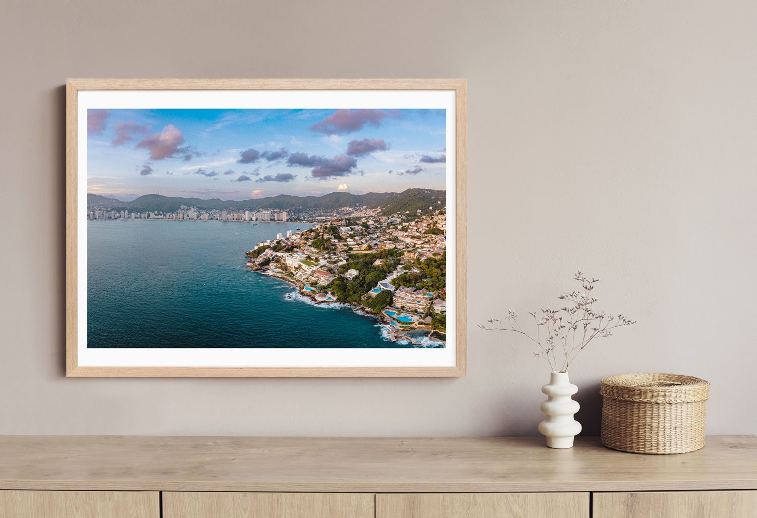 Acapulco Bay at Winter Sunset: An Aerial Panorama - Rodrigo Ojeda - fotos para arte