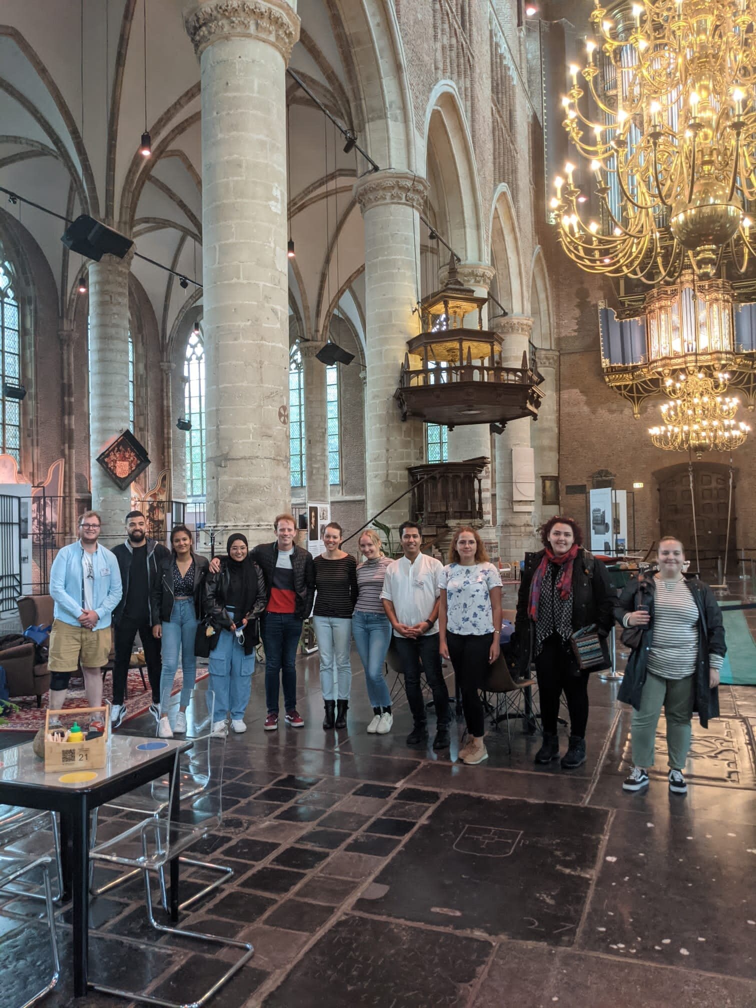 New graduate students during the St. Pieterskerk tour
