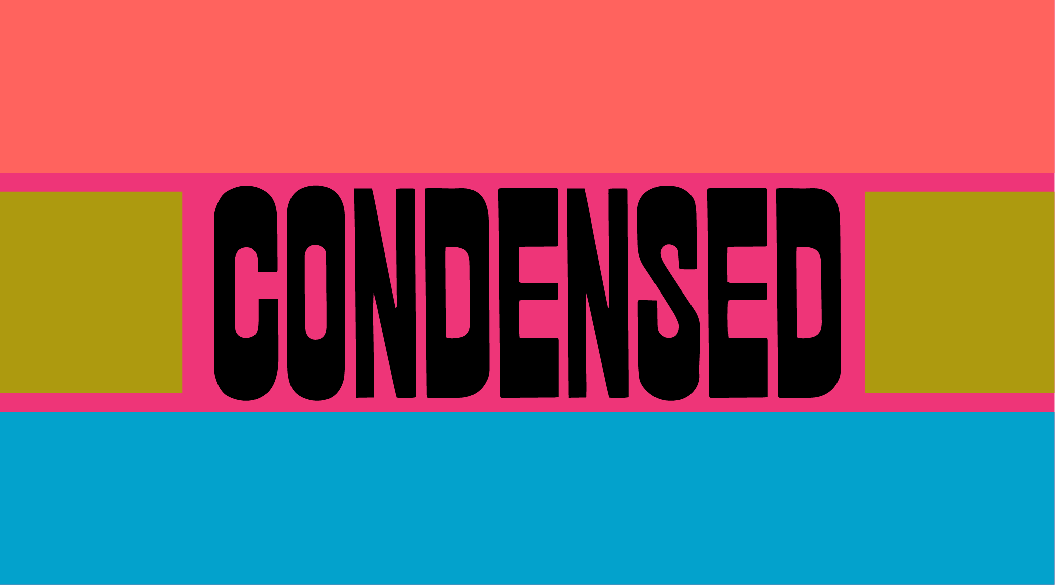 Condensed fonts featuring narrow high-impact display typography