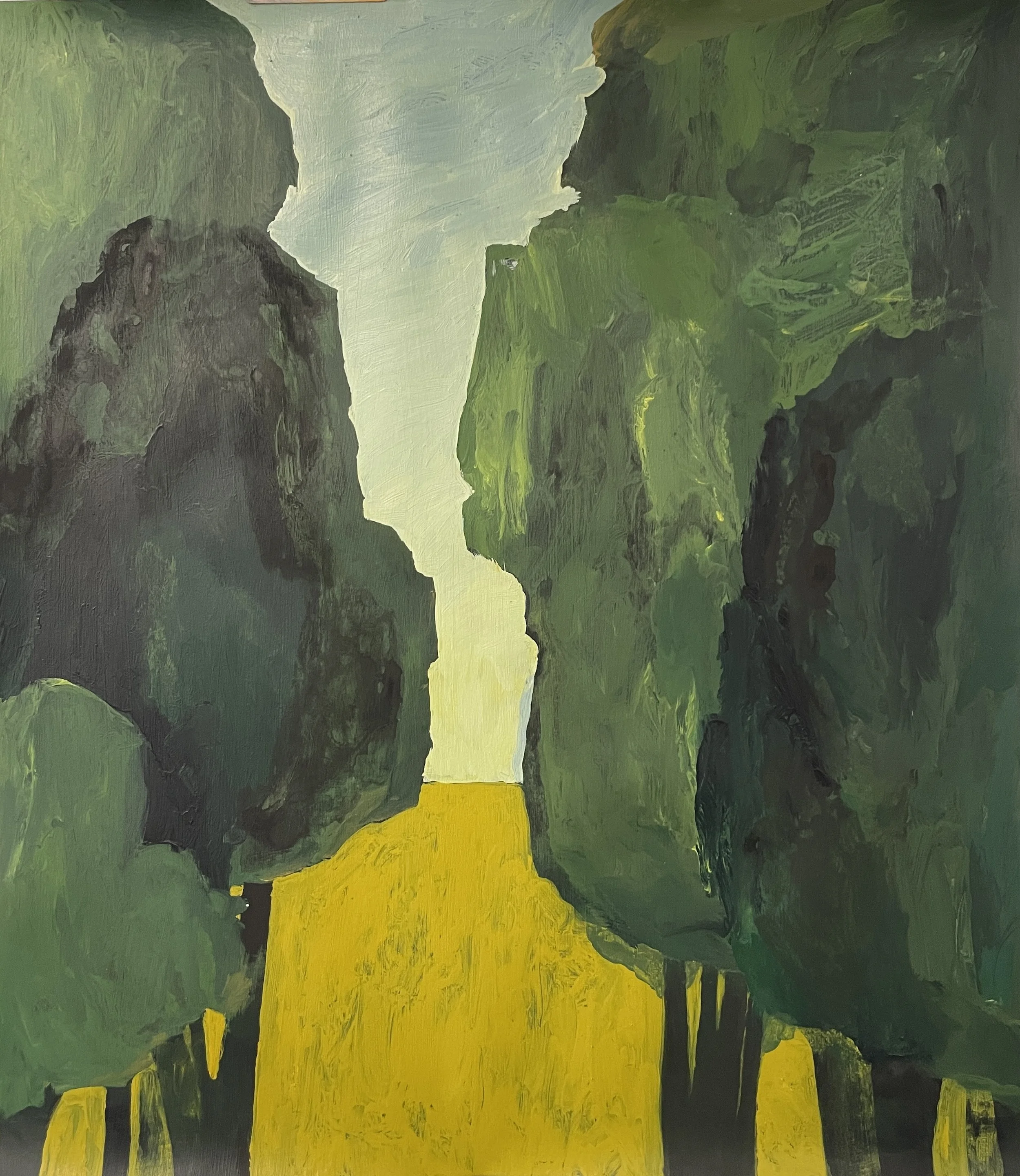 A Wall Divided 21"x 24" acrylic on paper mounted on wood panel (SOLD)