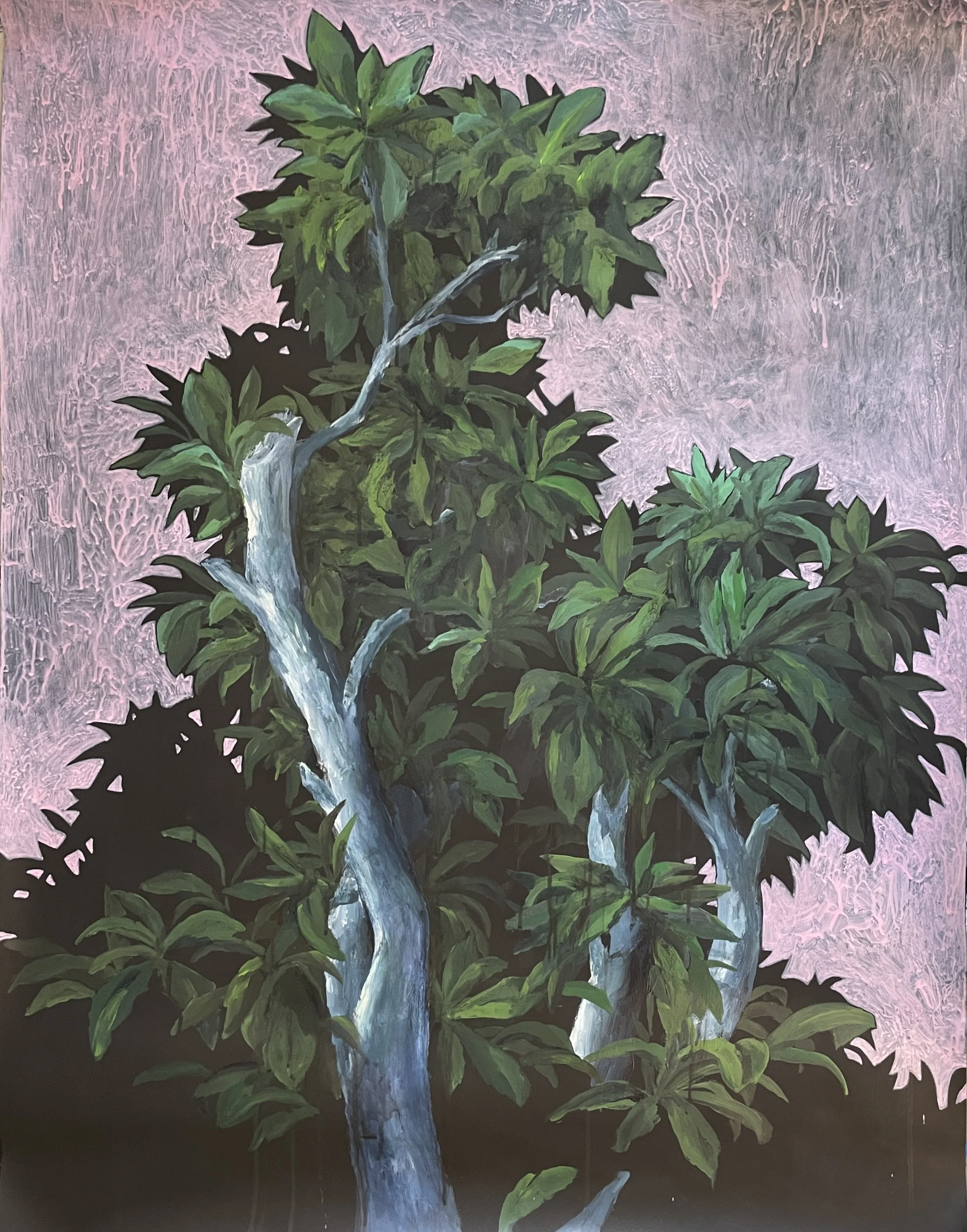 Loquat, Silhouette 32" x 42" acrylic on paper mounted on wood panel (SOLD)