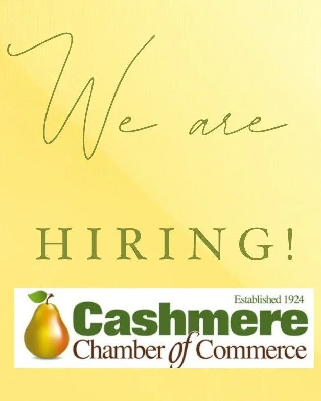 🎉 WE'RE HIRING! 🎉 Join our dynamic team at the Cashmere Chamber of Commerce Visitor Center as a Part Time Retail Clerk / Visitor Center Assistant! 📍 Provide exceptional customer service, answer questions, and share your knowledge of the area. Comp