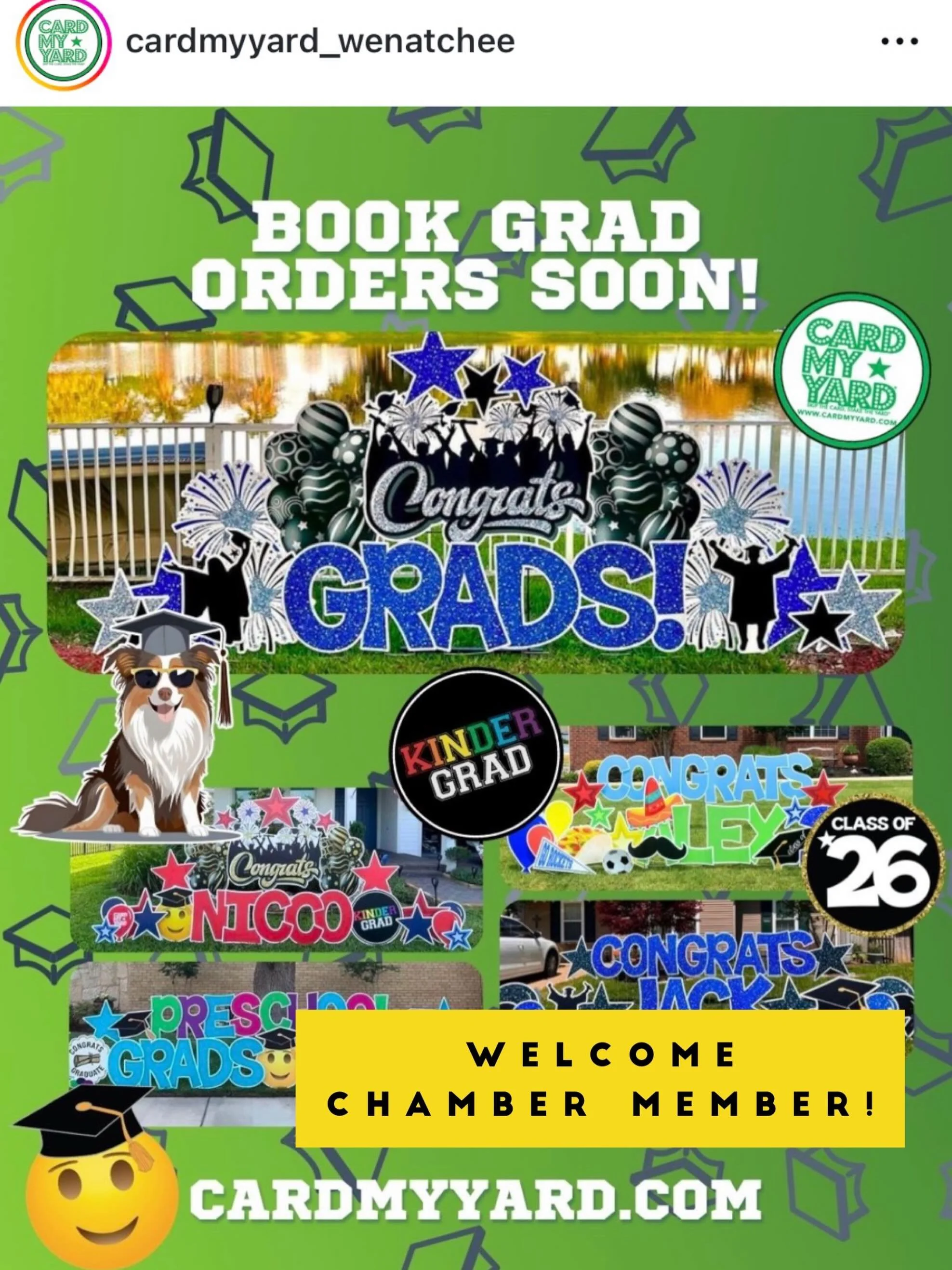Welcome Chamber Member! 
@cardmyyard_wenatchee has so many options for signage for your next special event! 

We will be featuring their signs at this year&rsquo;s Founder&rsquo;s Day on June 27th. 

#eventsignage #cardmyyardwenatchee #discovercashme
