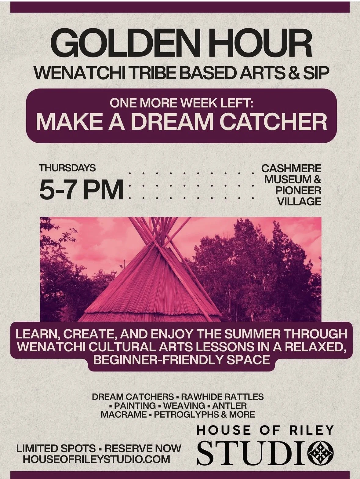 Golden Hour Wenatchi Tribe Based Arts and Sip