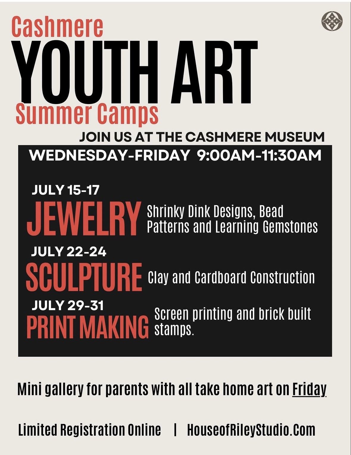 Cashmere Youth Art Summer Camps Jewlery (Copy) (Copy)