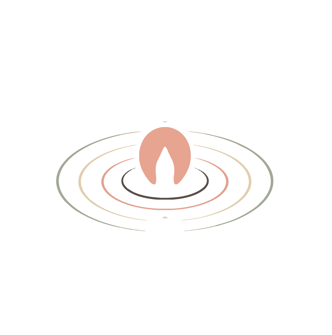 Abstract illustration of a face with stylized features and concentric lines around it.