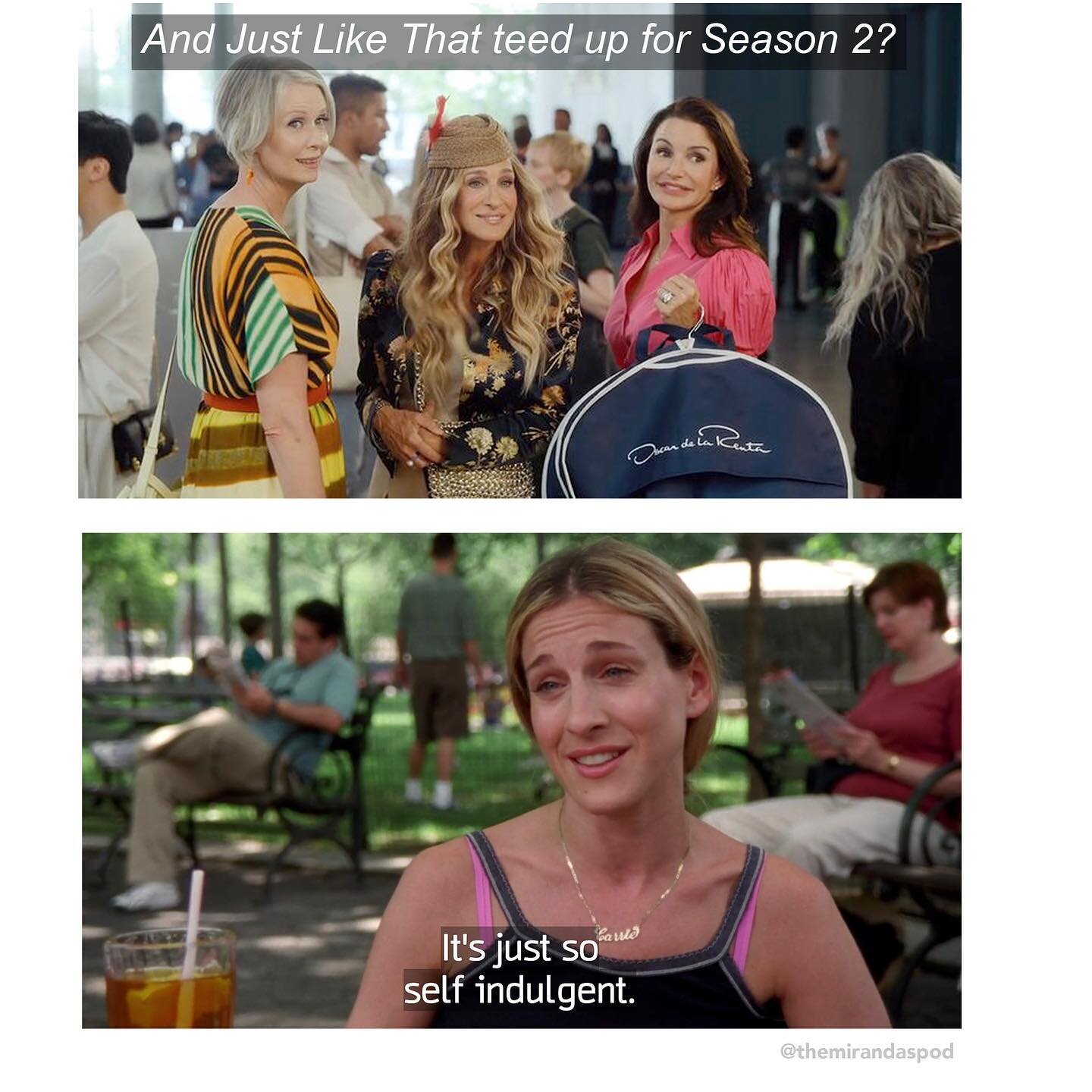 Just let us know when Samantha&rsquo;s back. 

#themirandaspod #ajltmemes #satcmemes #satc #sexandthecityquotes #andjustlikethat #hbomax #carriebradshawquotes