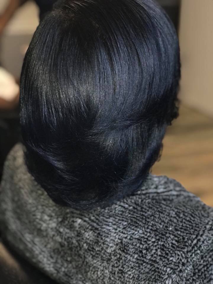 Natural Blowout with Blue Black color