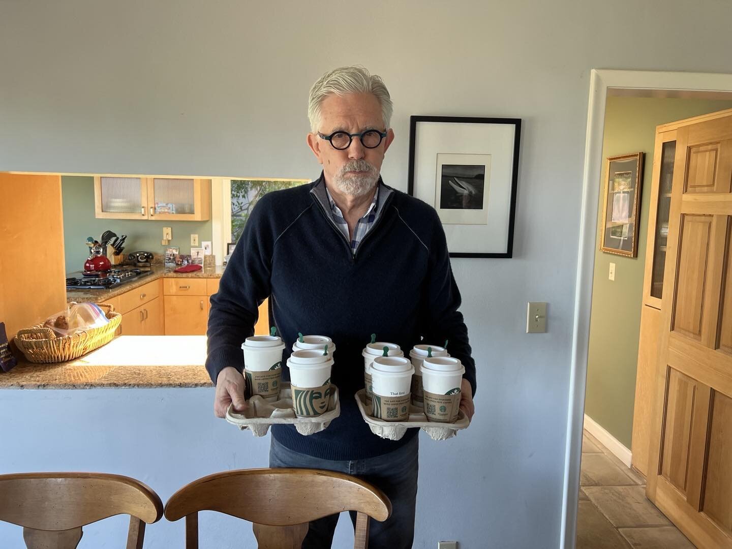 Upon retirement, @realfritzcoleman is enjoying his internship and nailed his requisite Starbucks run.