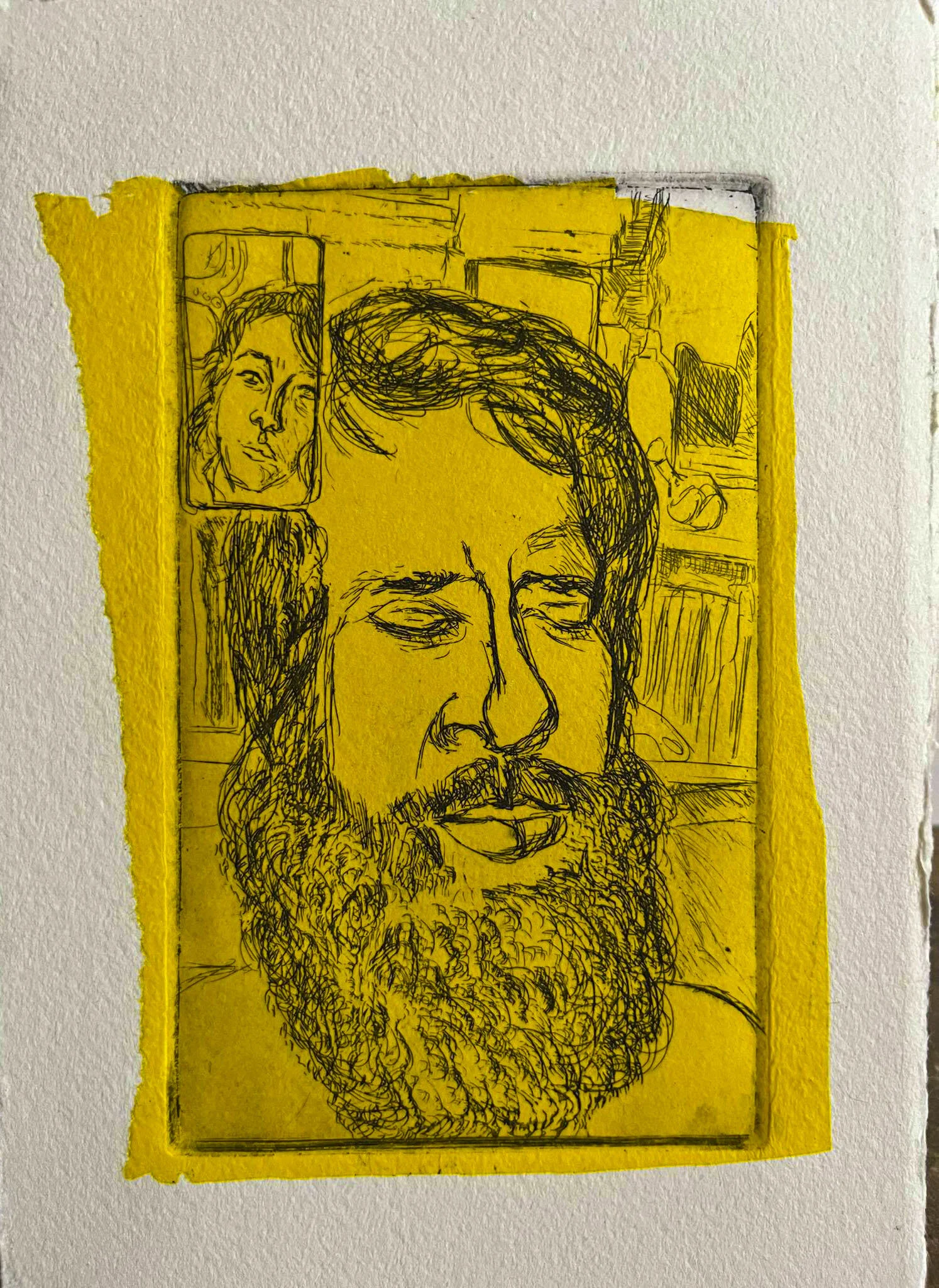 "Screenshot 17" Hardground on Zinc with Chine Colle 