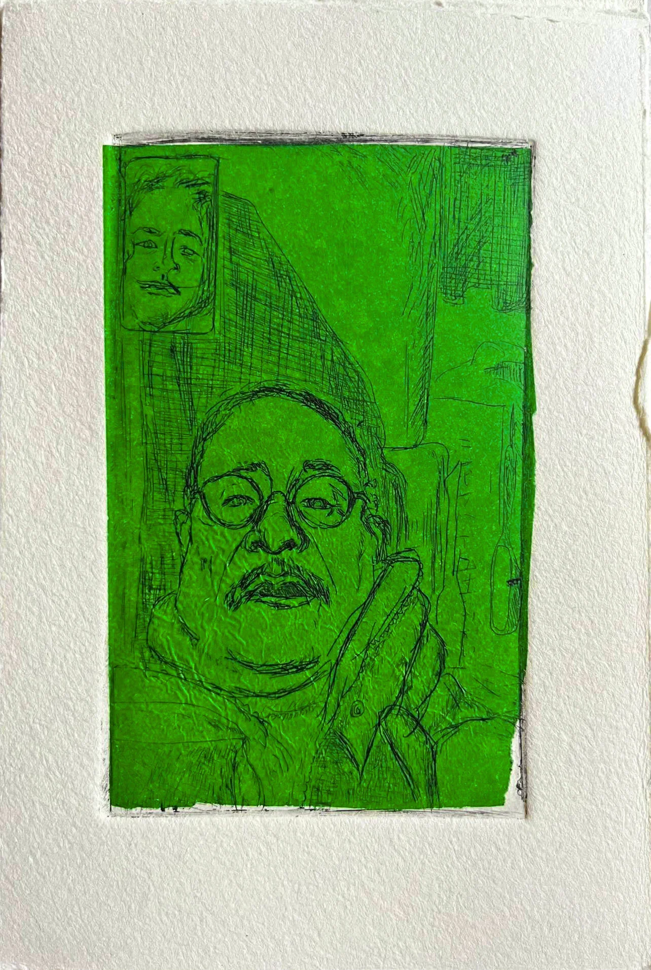 "Screenshot 12" Hardground on Zinc with Chine Colle 