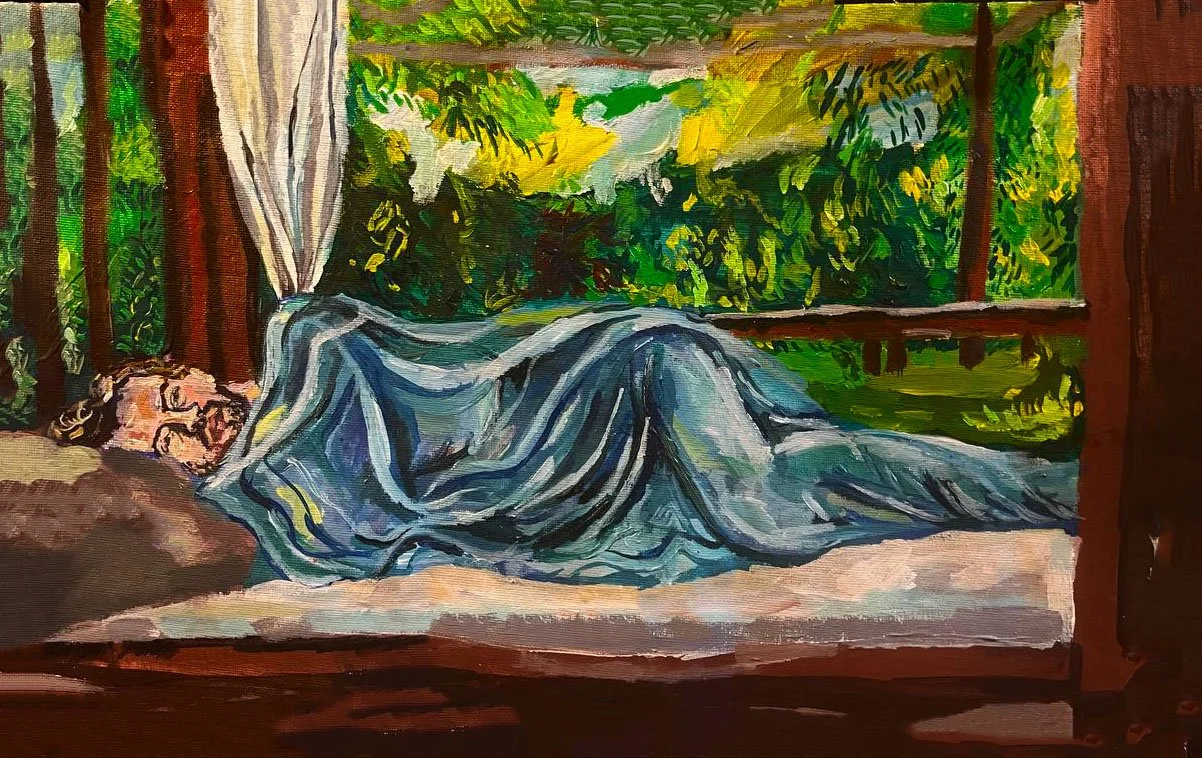 Sick in Paradise 6x10" Acrylic on Canvas