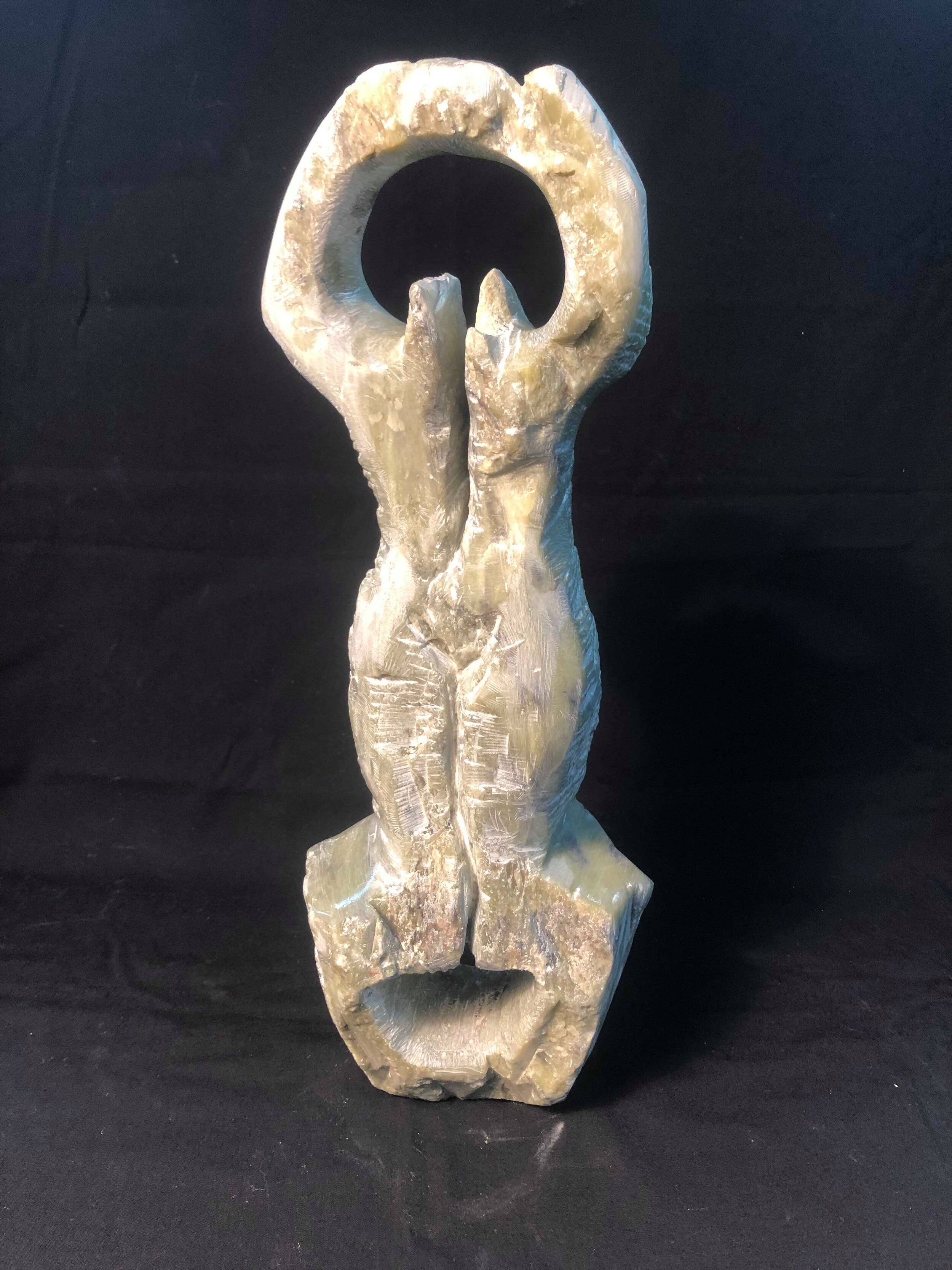 "Frog Woman." Soap Stone, 8"x15'x6"