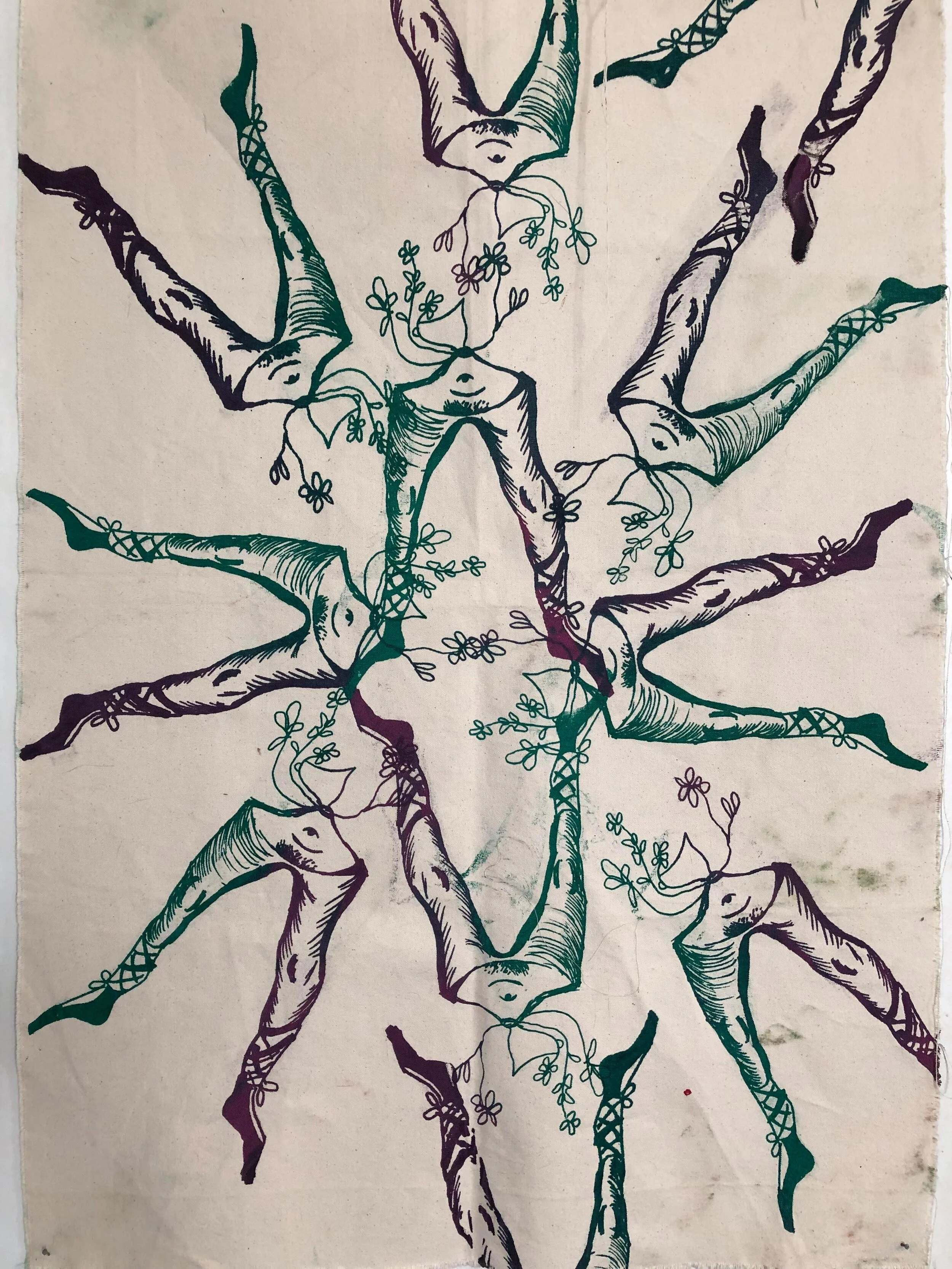 "Dancer" Screenprint on Canvas 24x34"