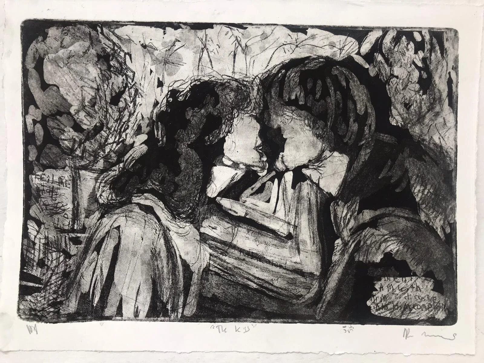 "The Kiss" Ceramolle, Spit Bite, Acquaforte, Acquatinta su Rame 10x14"