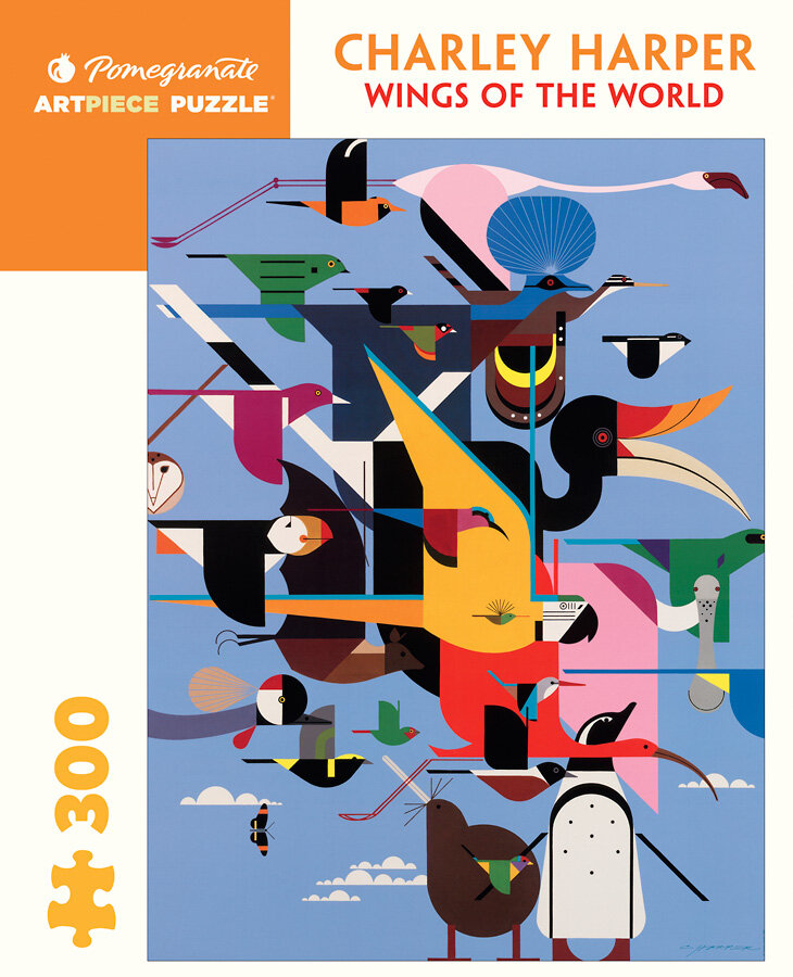 Charley Harper We Think The World of Birds Jigsaw Puzzle 1000 Piece Pomegranate for sale online
