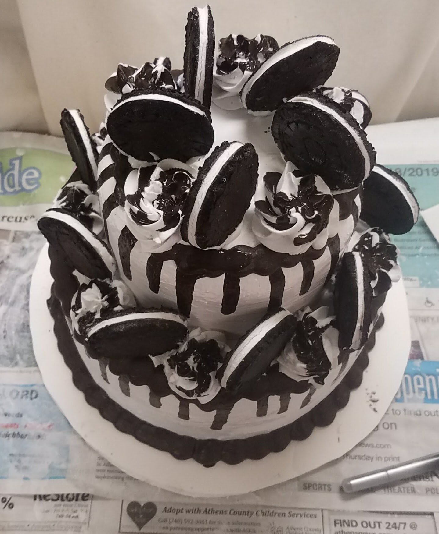 Sculpted Green foam with joint compound icing