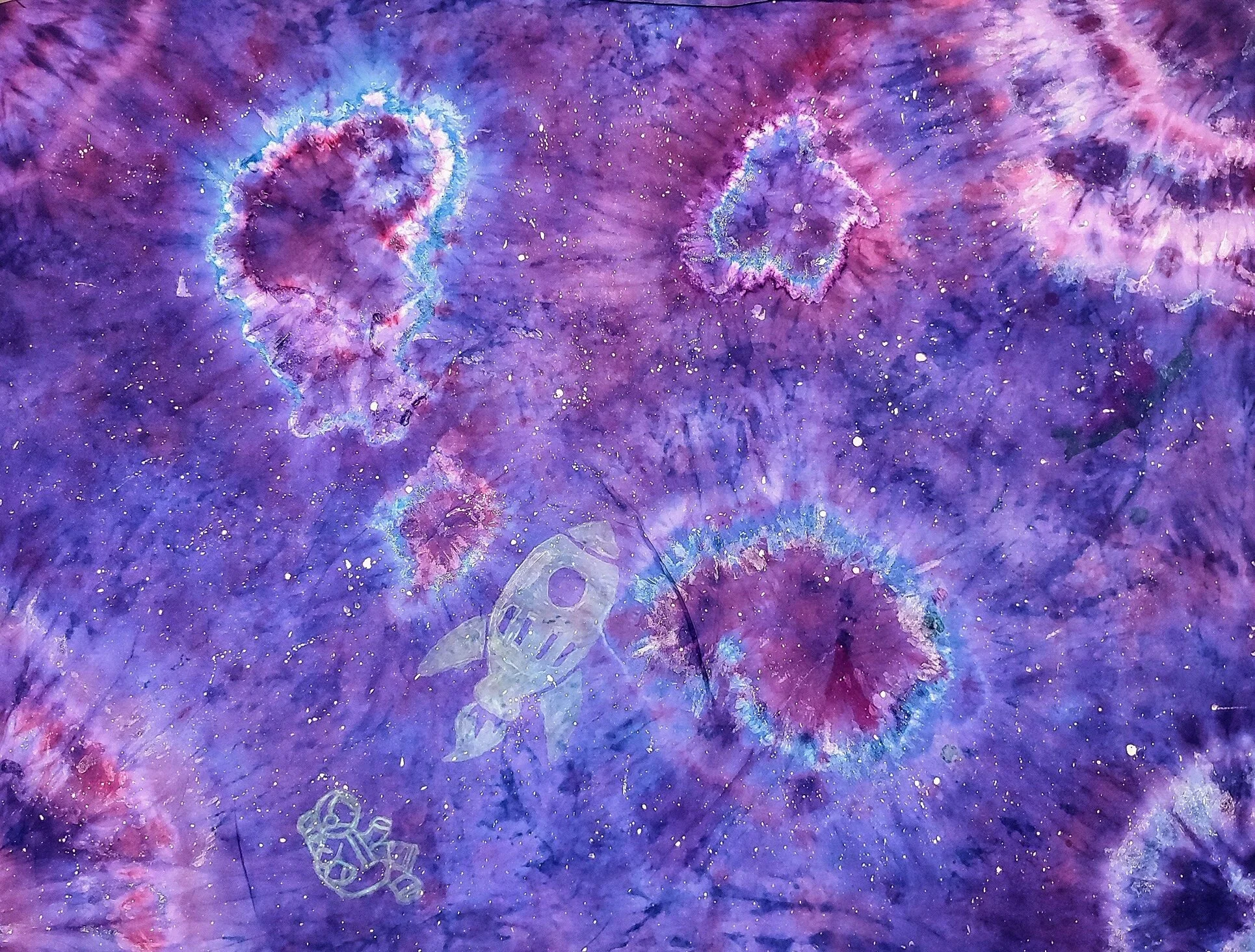 Stencil with Discharge Paste and Model Dye