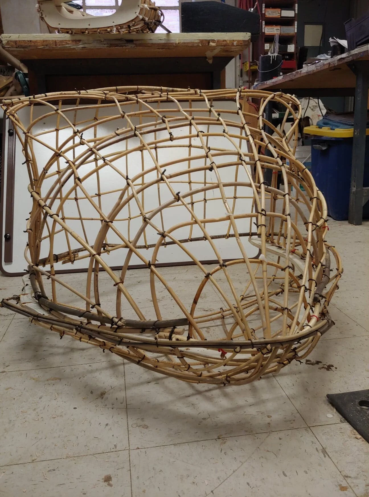 Ratan frame to keep monster lightweight for puppeteer