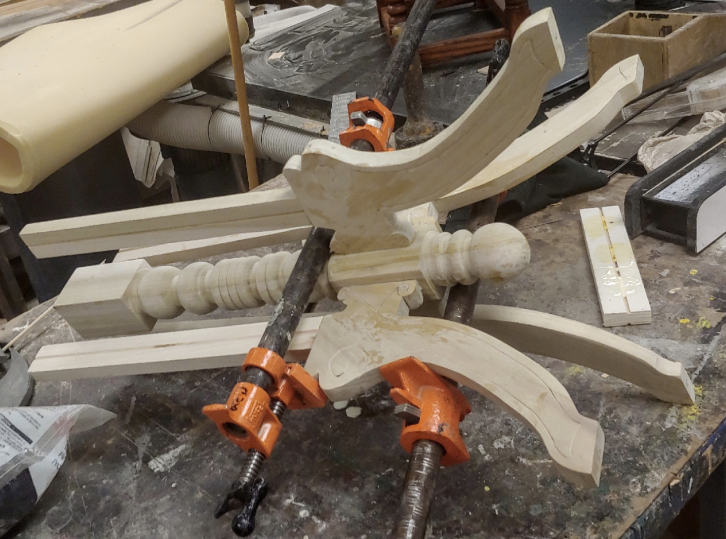 Legs are doweled together 